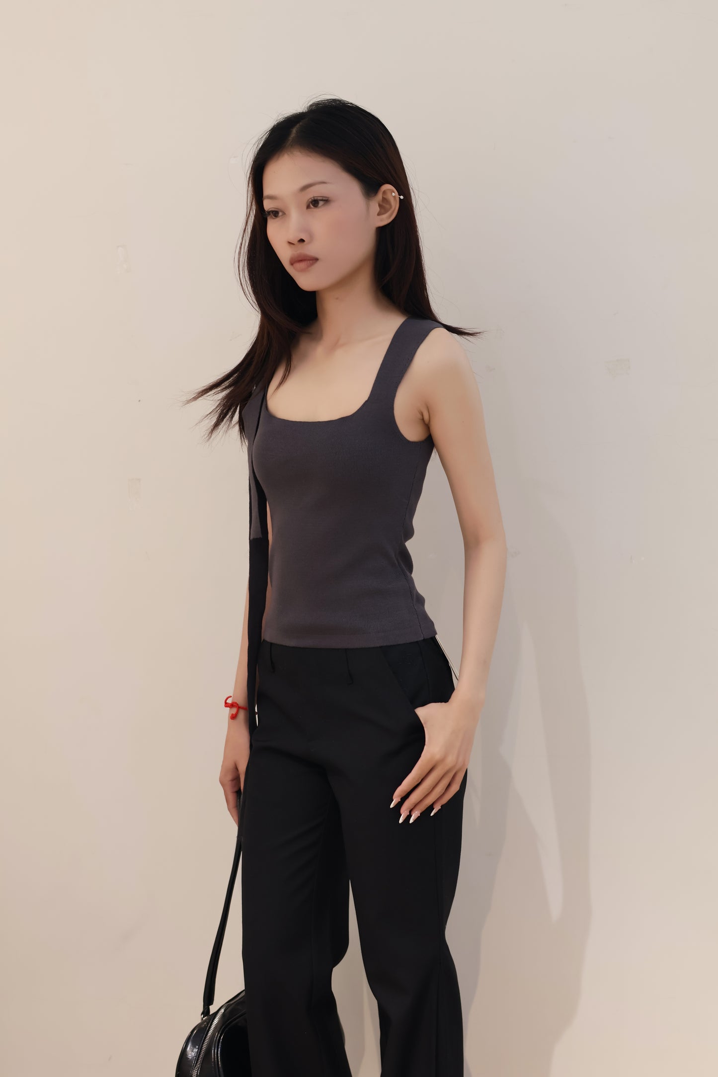 Knitted Square Neck Tank Top