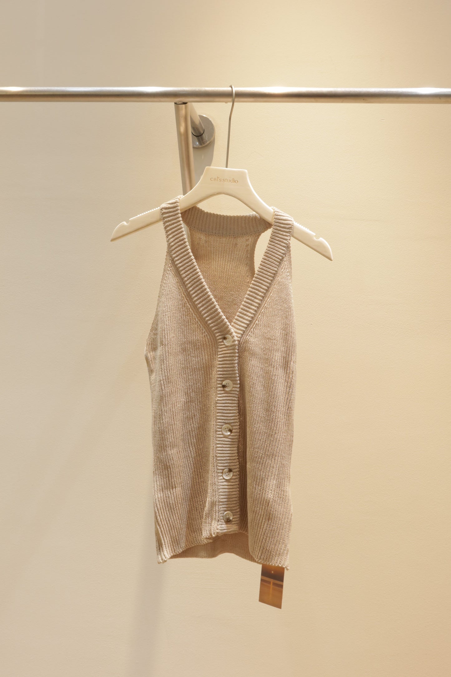 Brown knitted halter top