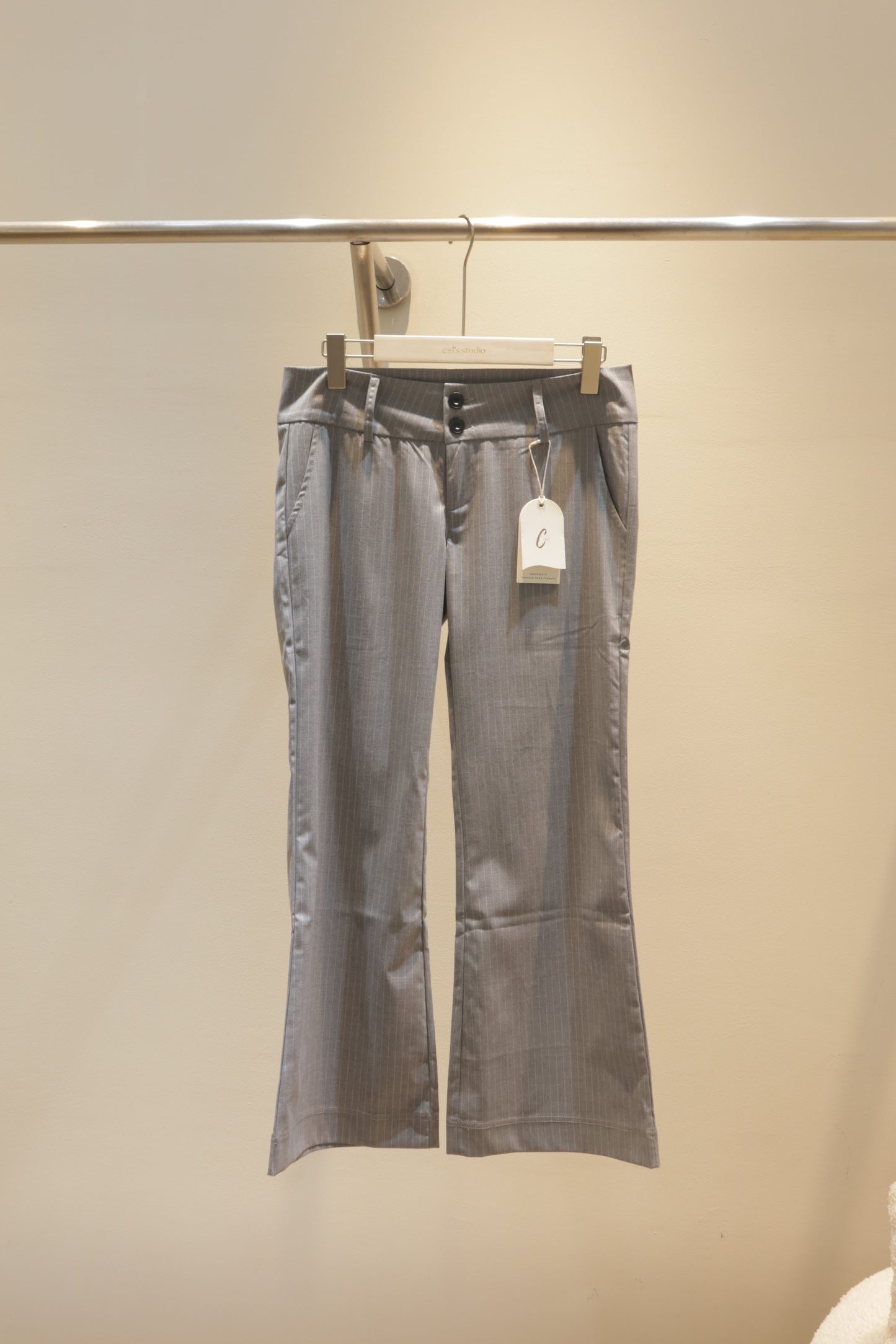 Gray stripes trouser