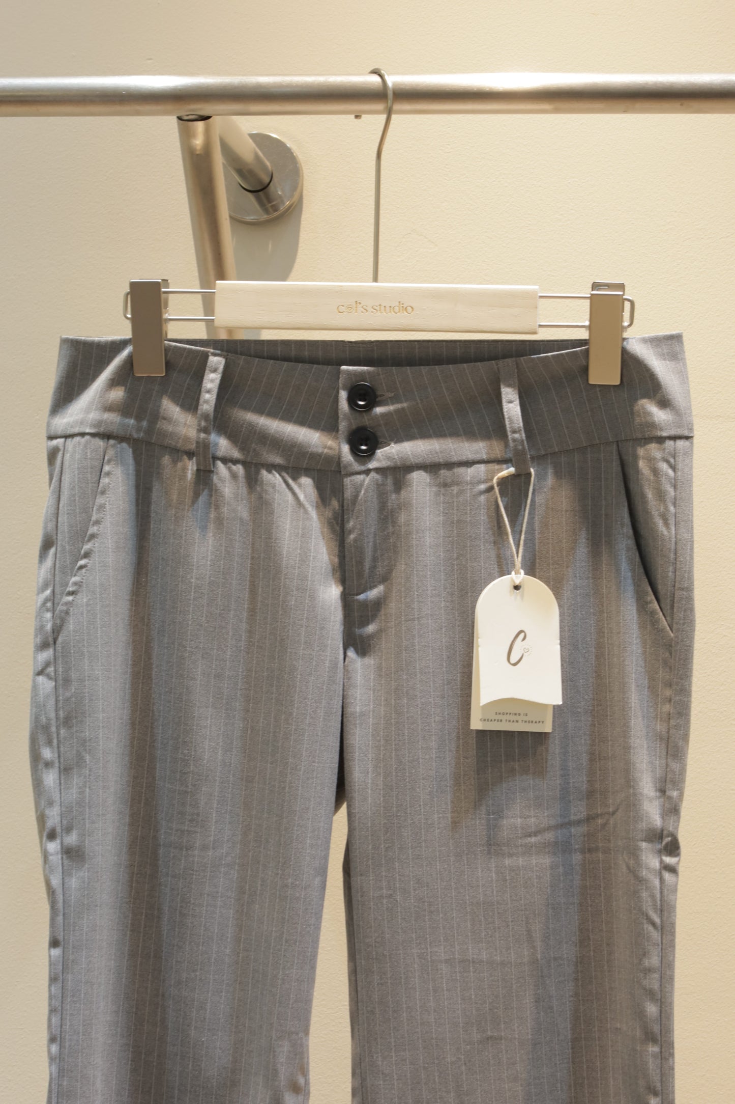Gray stripes trouser
