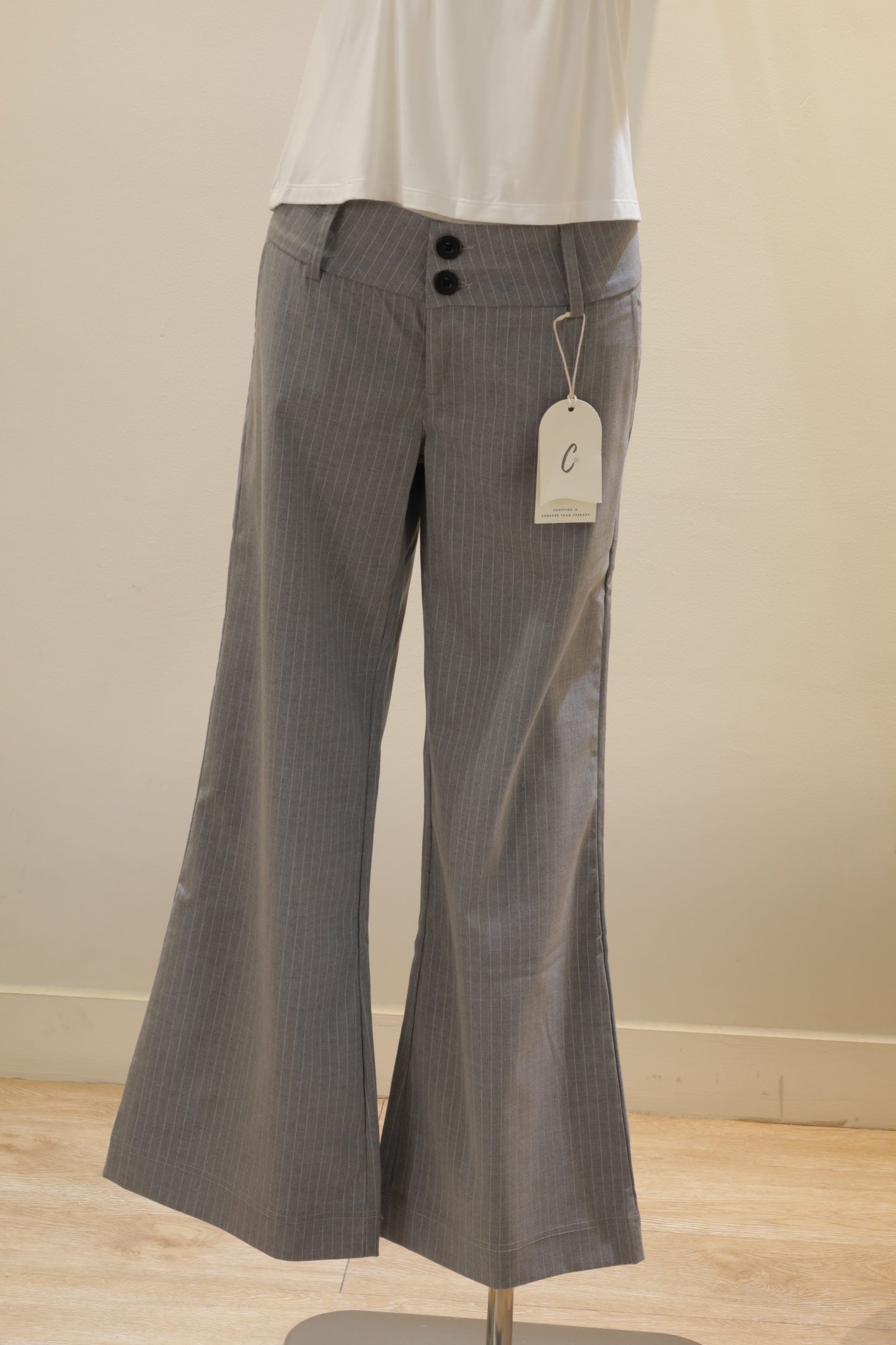 Gray stripes trouser