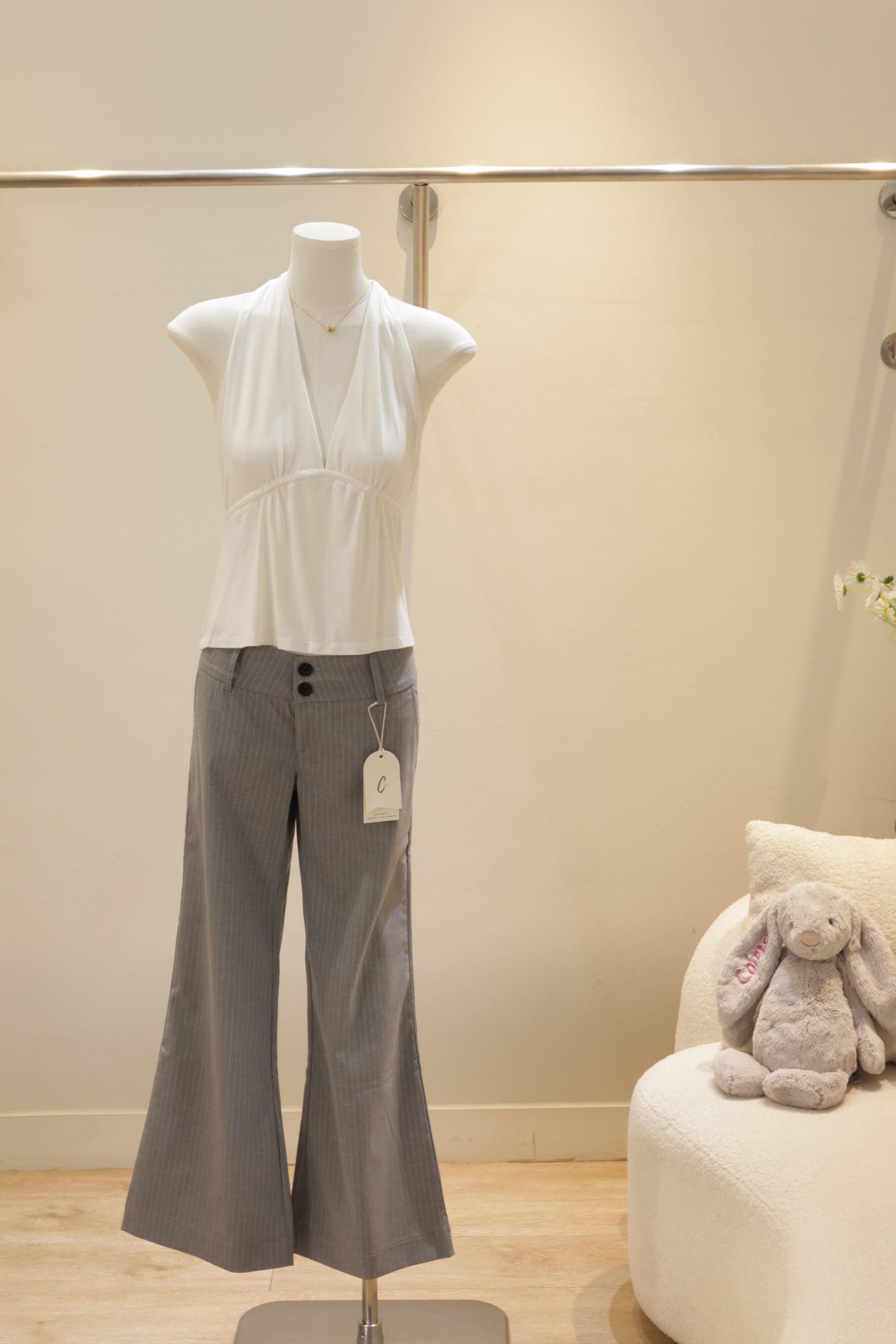 Gray stripes trouser