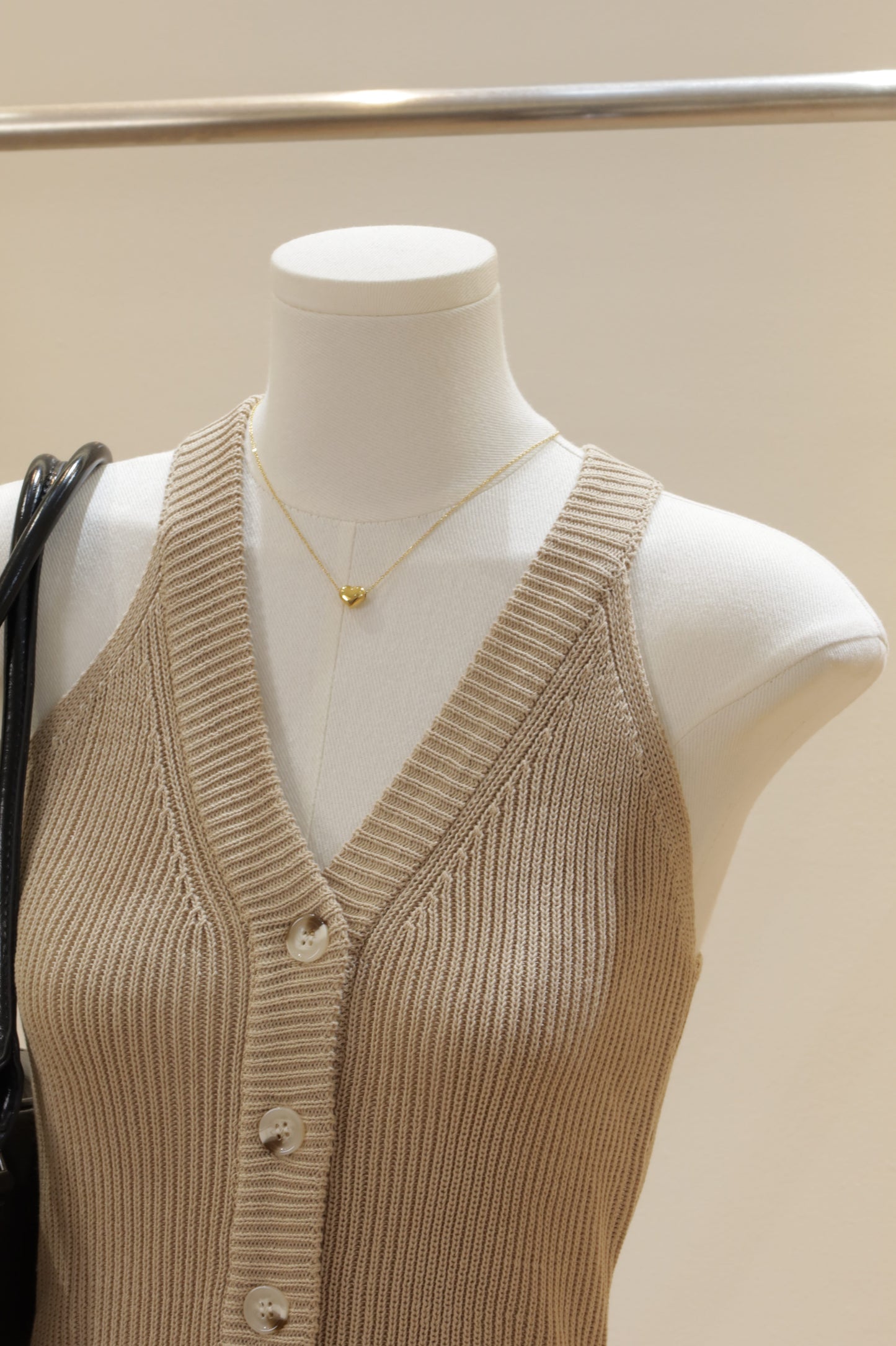 Brown knitted halter top