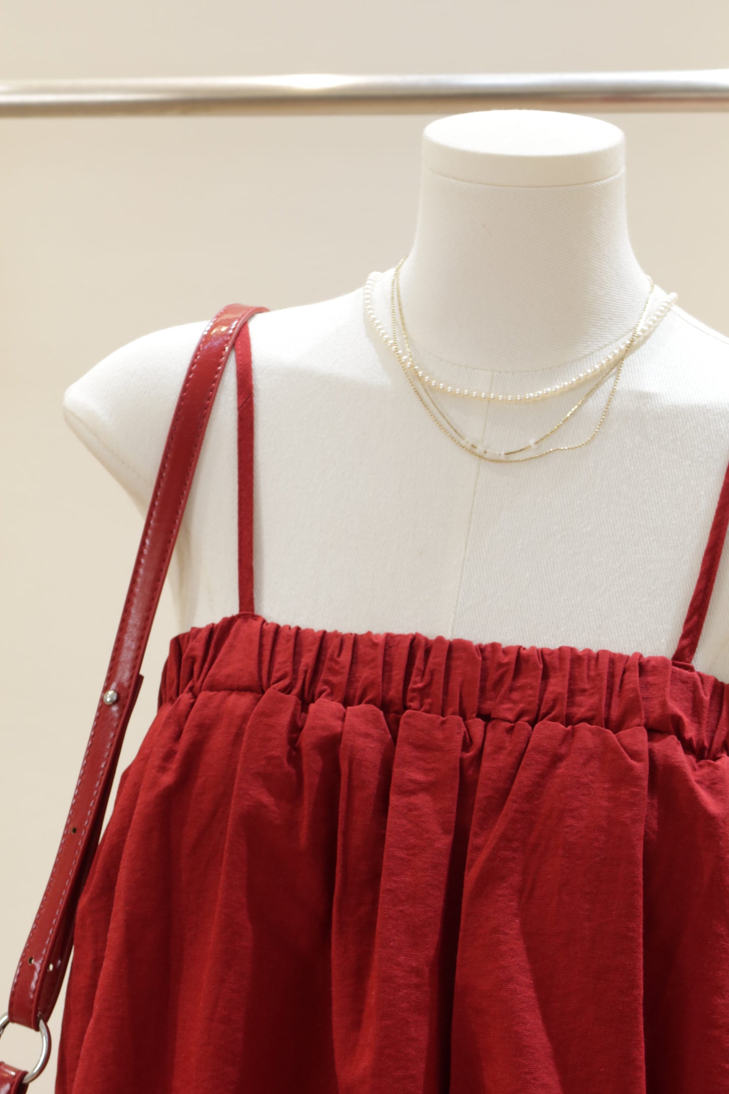 Red flowy top