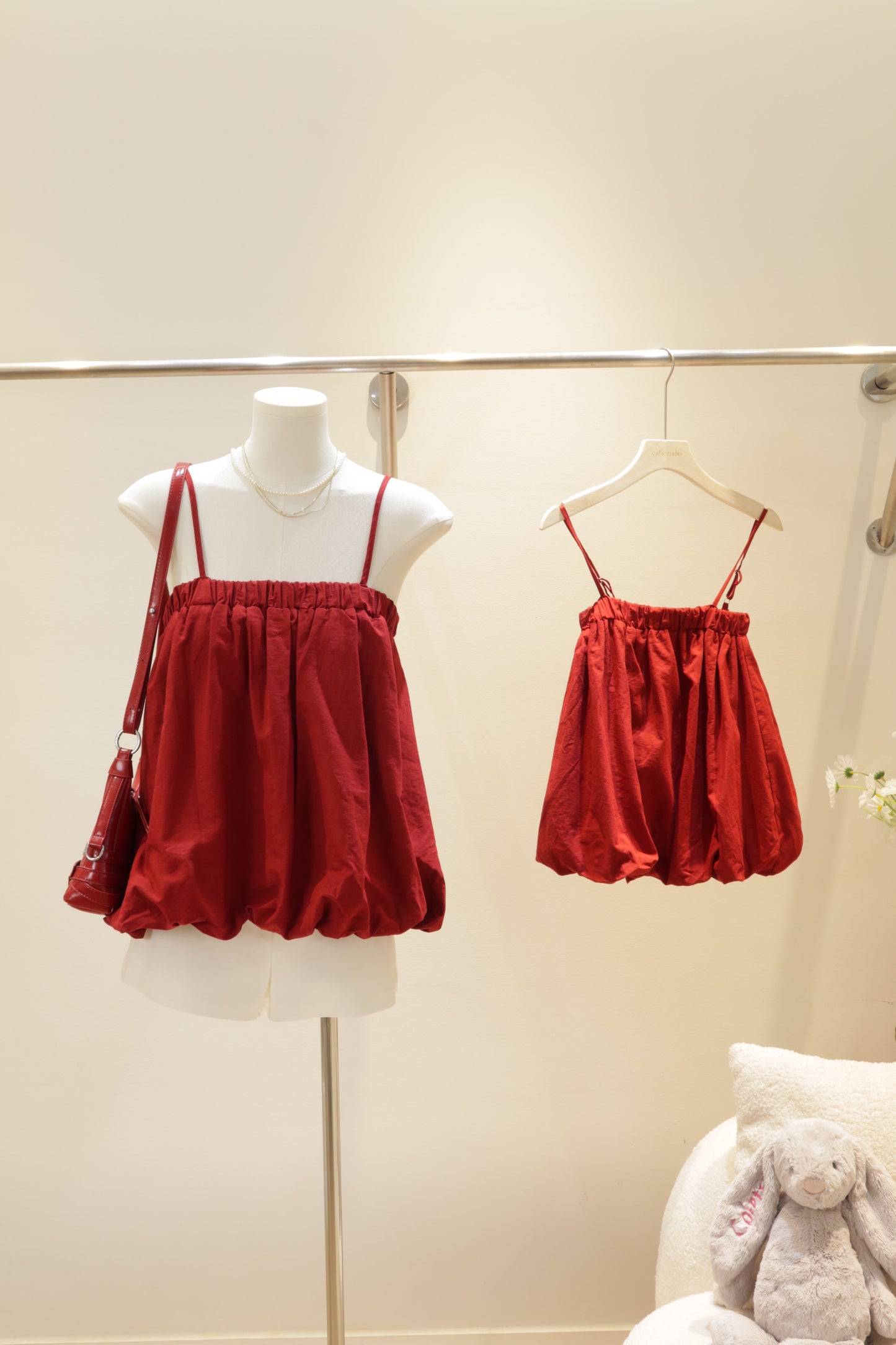 Red flowy top