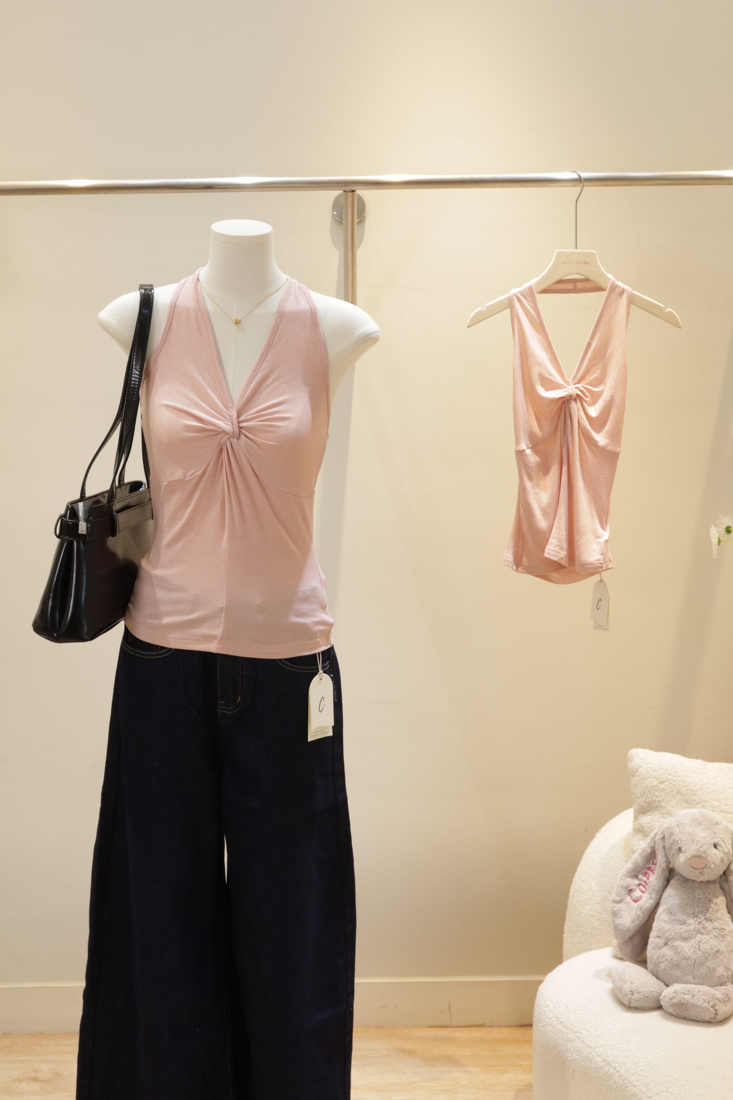 Pink halter top