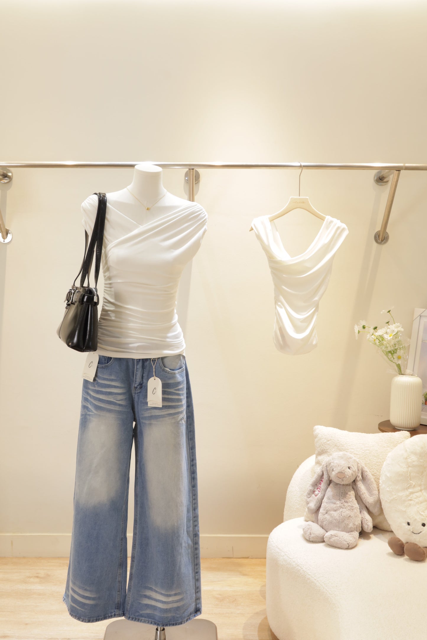 White off shoulder top
