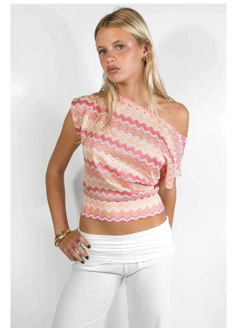 SUBDUED CORAL HALF SHOULDER