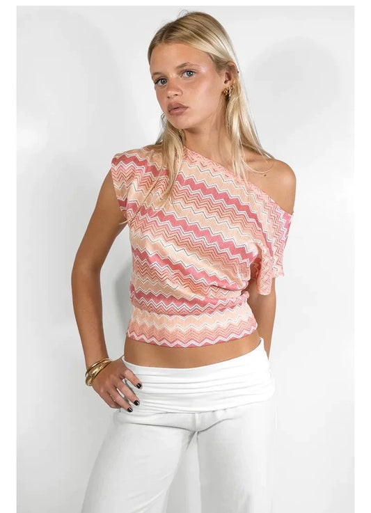 SUBDUED CORAL HALF SHOULDER