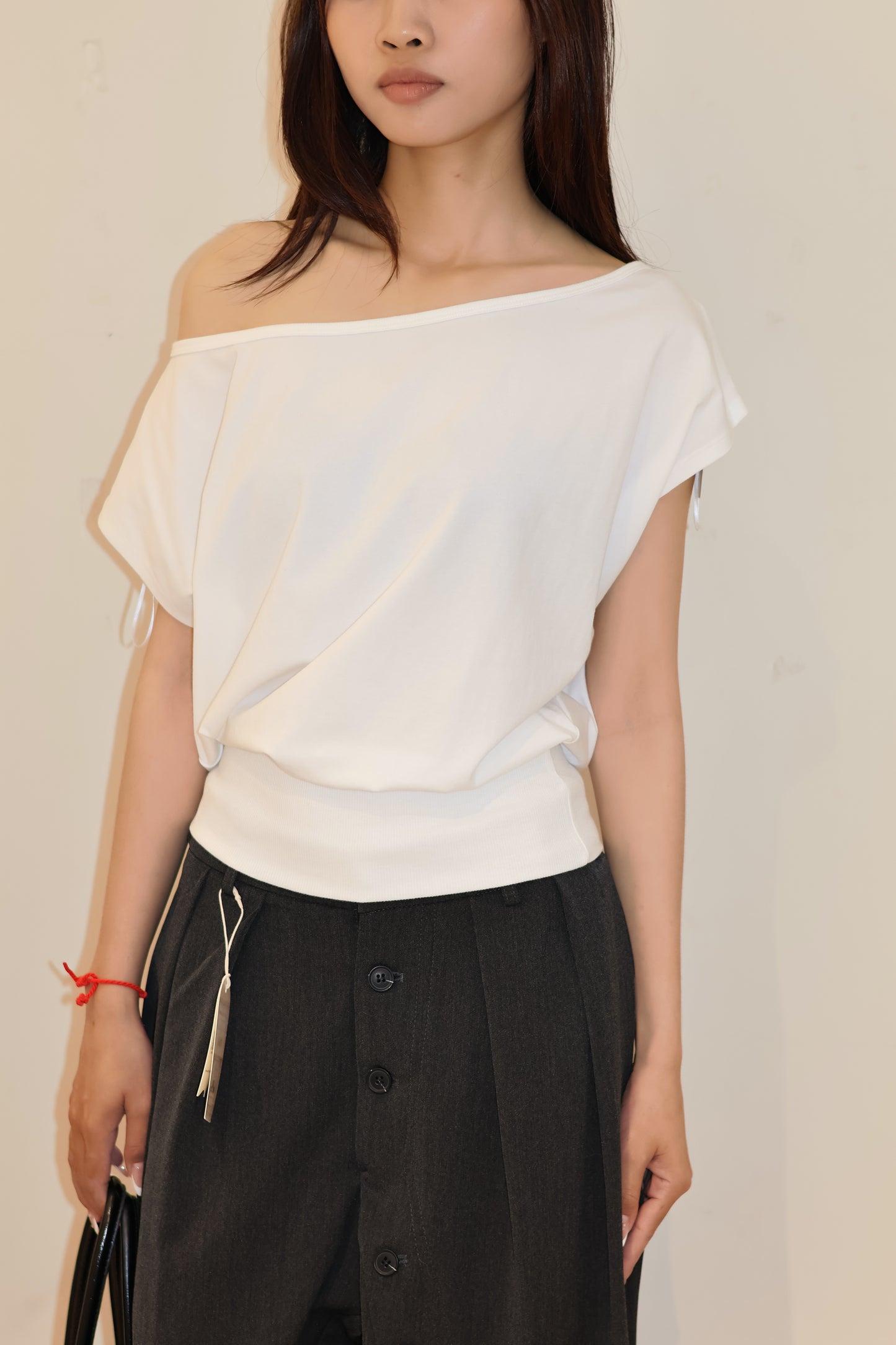 GRAY BUTTONS LINED TROUSERS