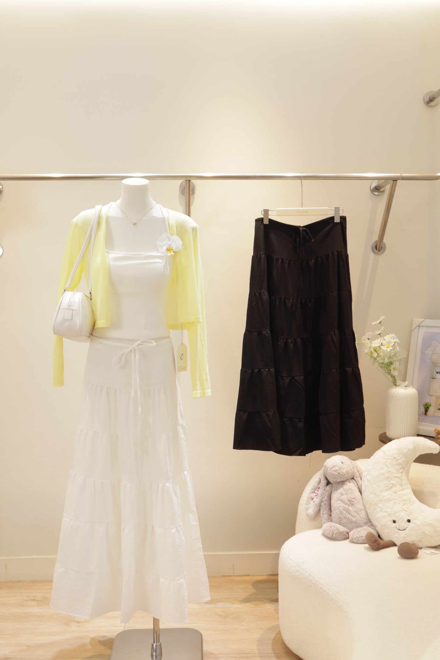 Linen long skirt