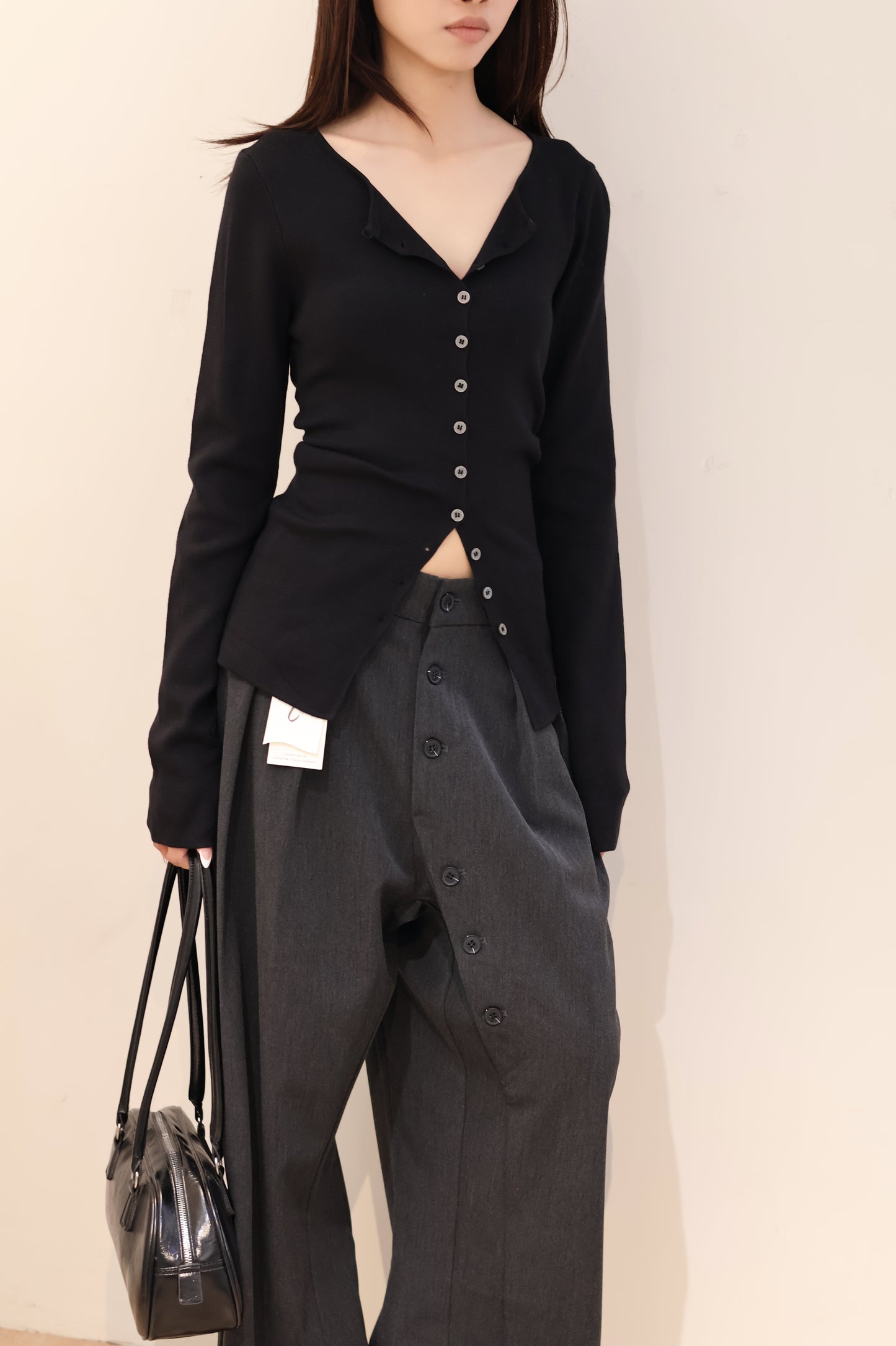 BLACK BUTTONED OUTERWEAR