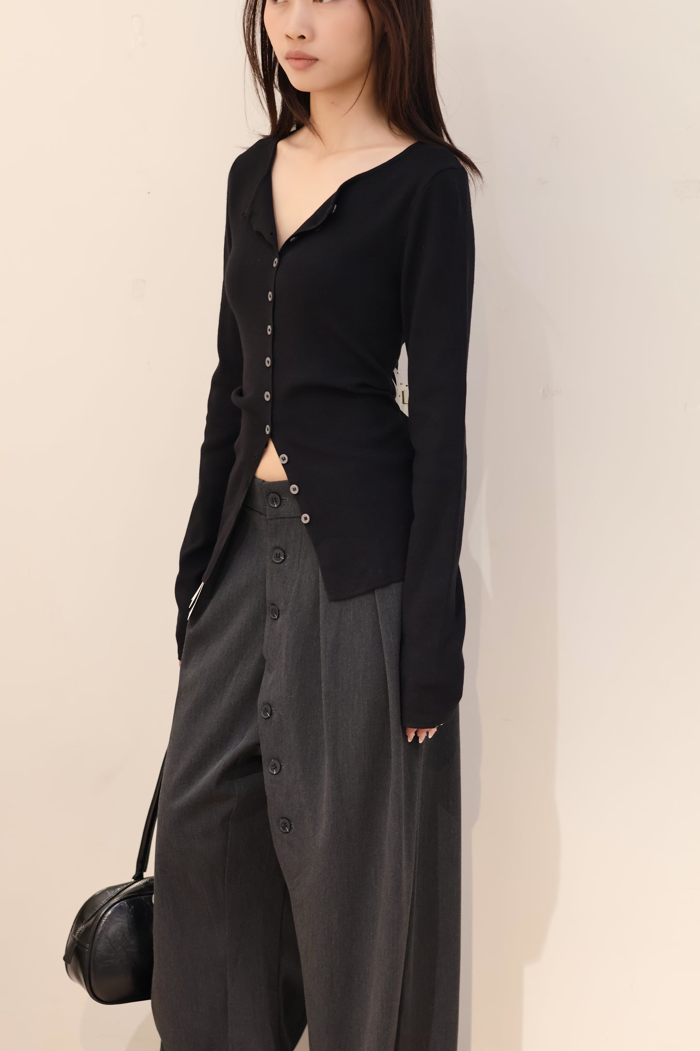 BLACK BUTTONED OUTERWEAR