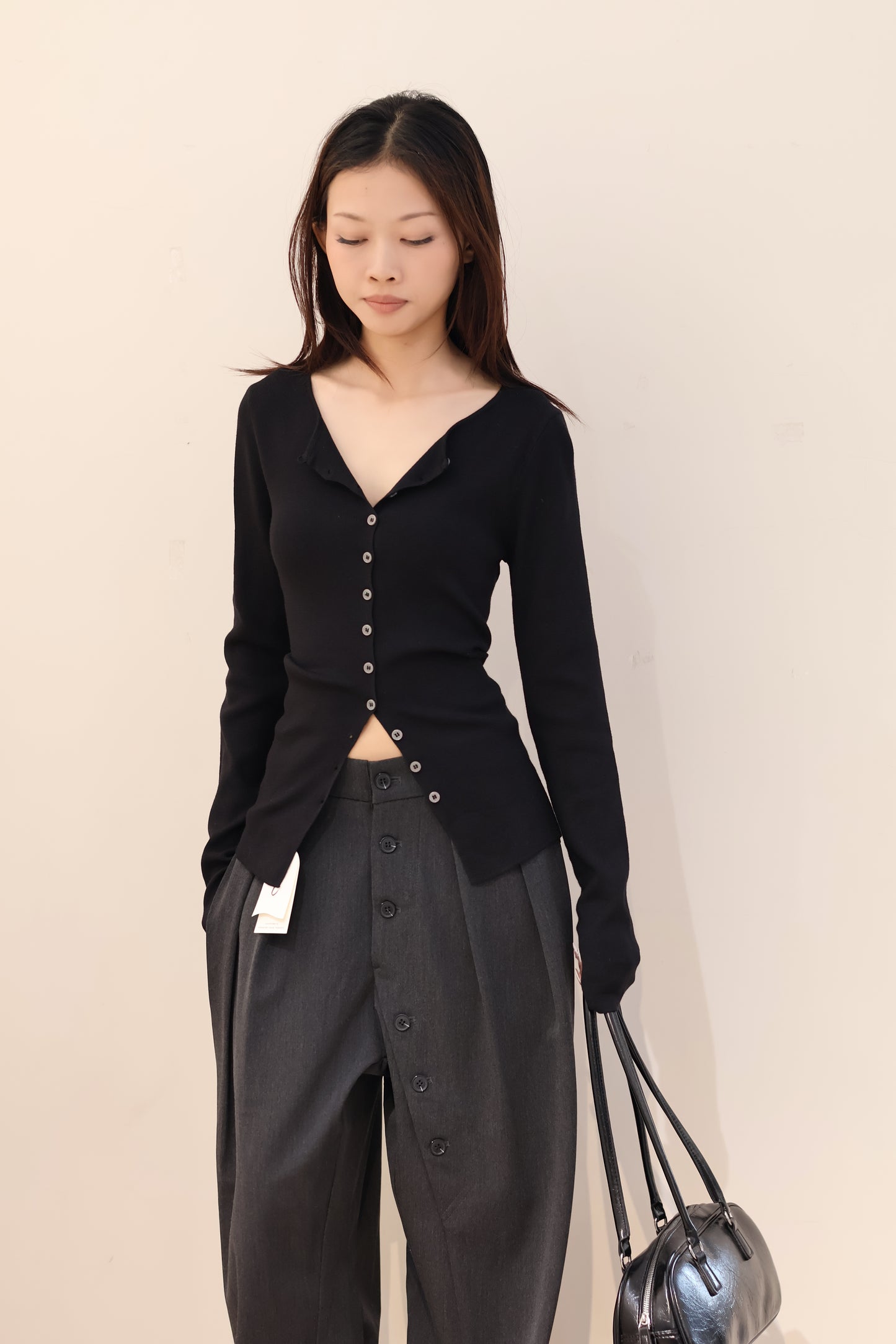 BLACK BUTTONED OUTERWEAR
