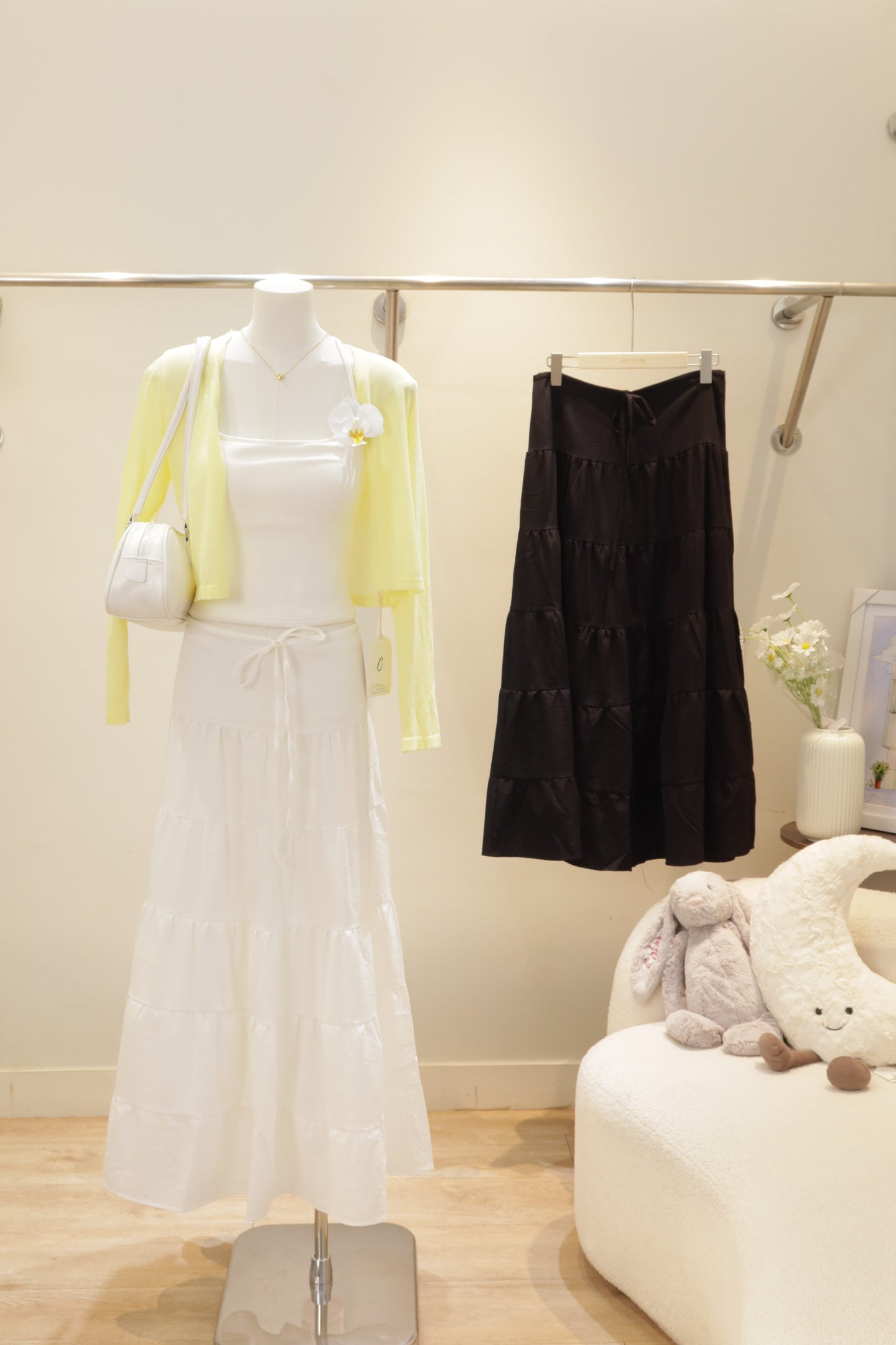 Linen long skirt