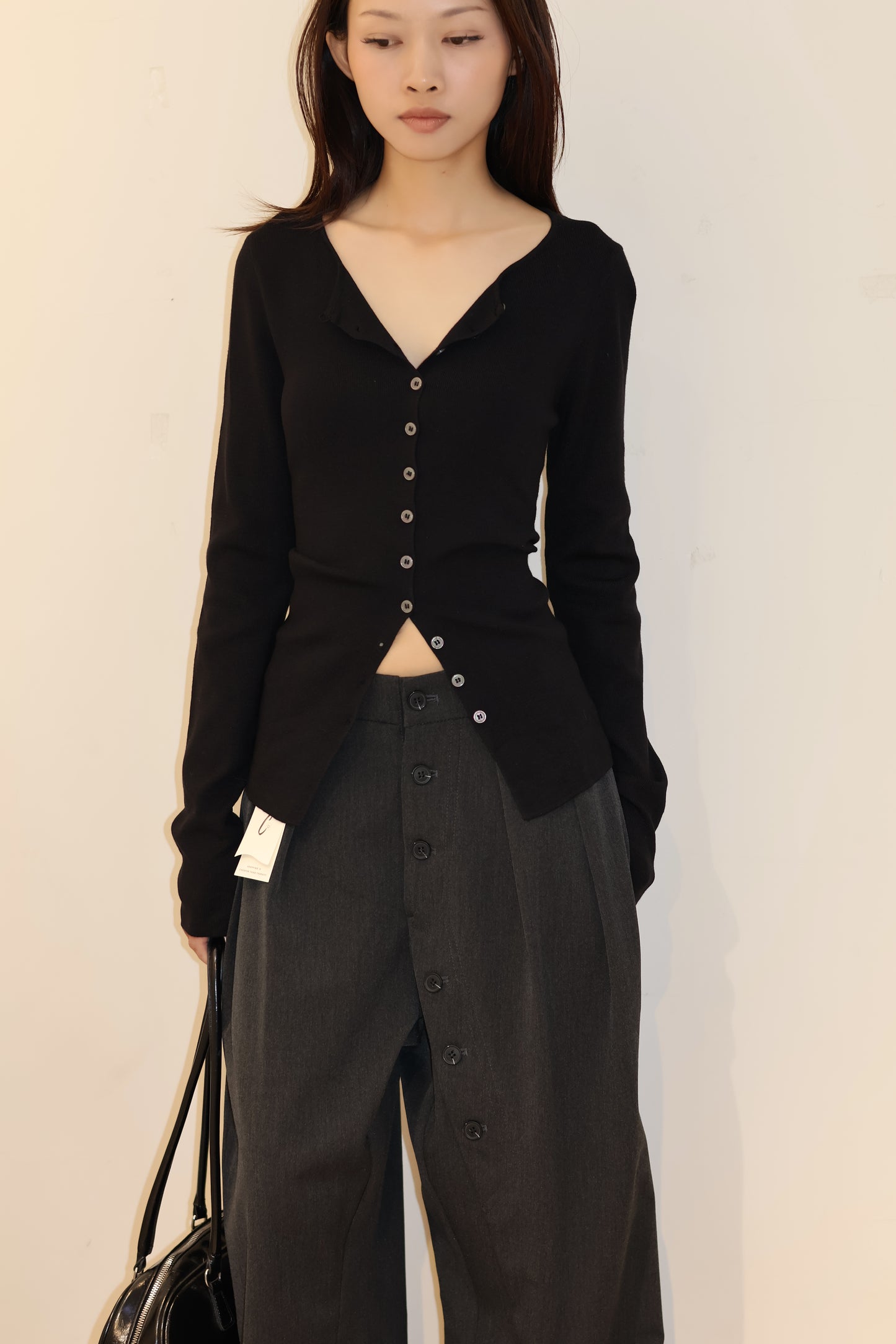 BLACK BUTTONED OUTERWEAR