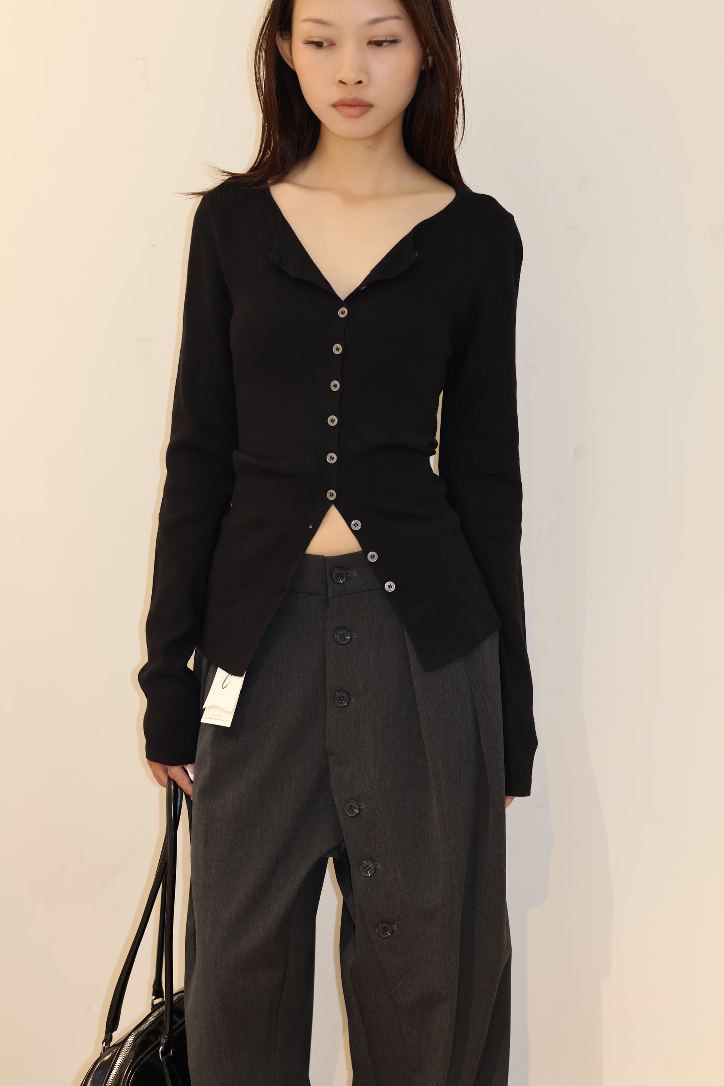 BLACK BUTTONED OUTERWEAR