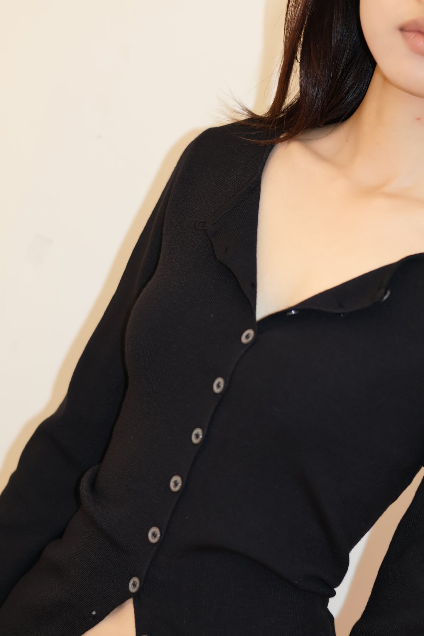 BLACK BUTTONED OUTERWEAR