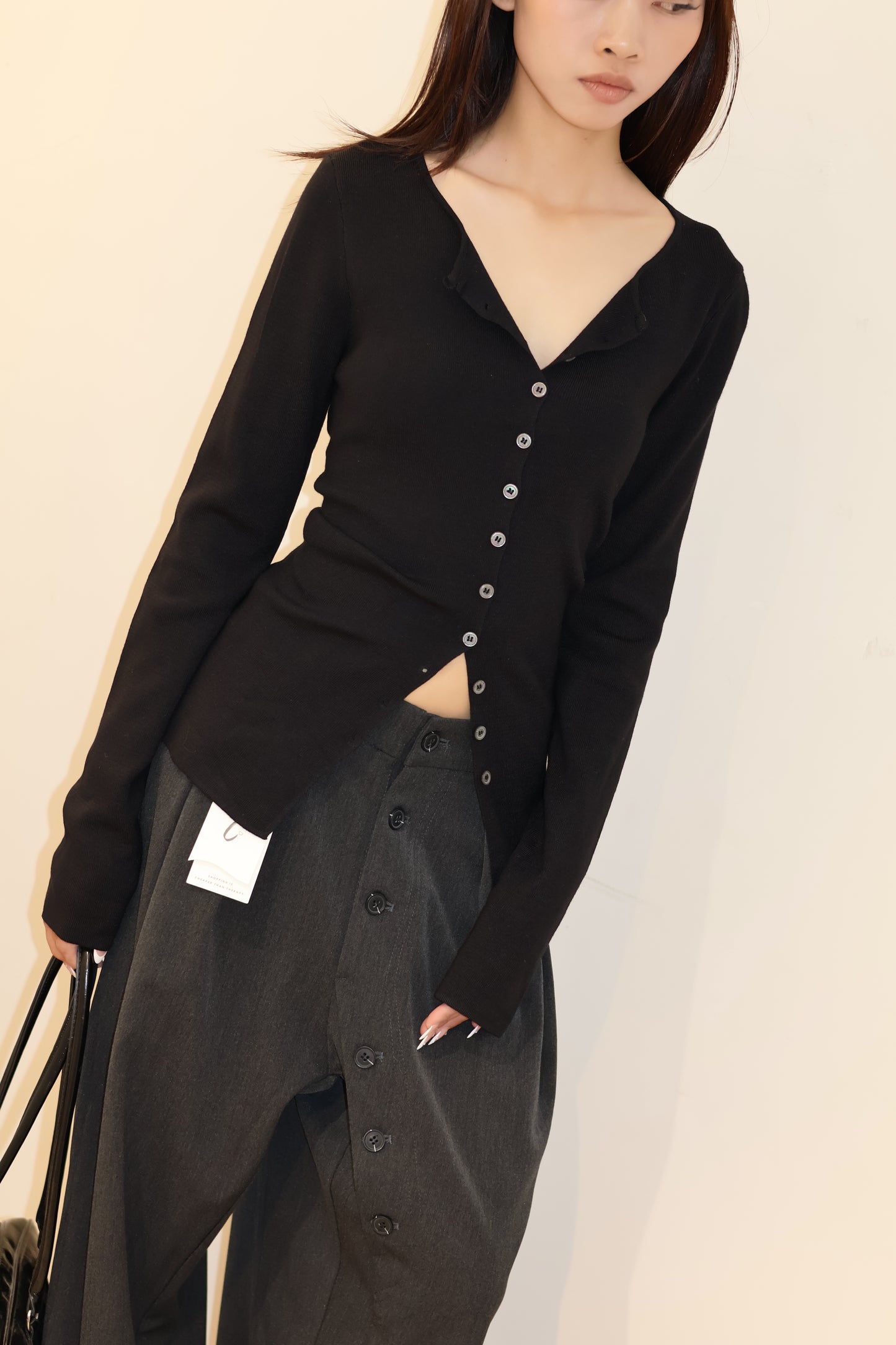 BLACK BUTTONED OUTERWEAR