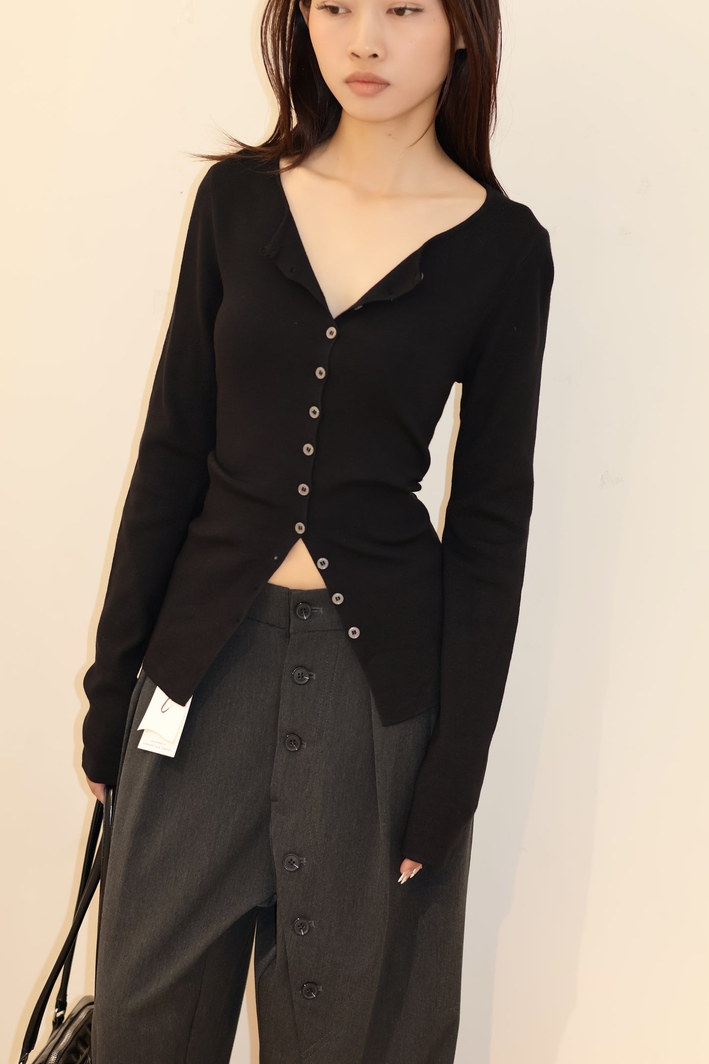 BLACK BUTTONED OUTERWEAR