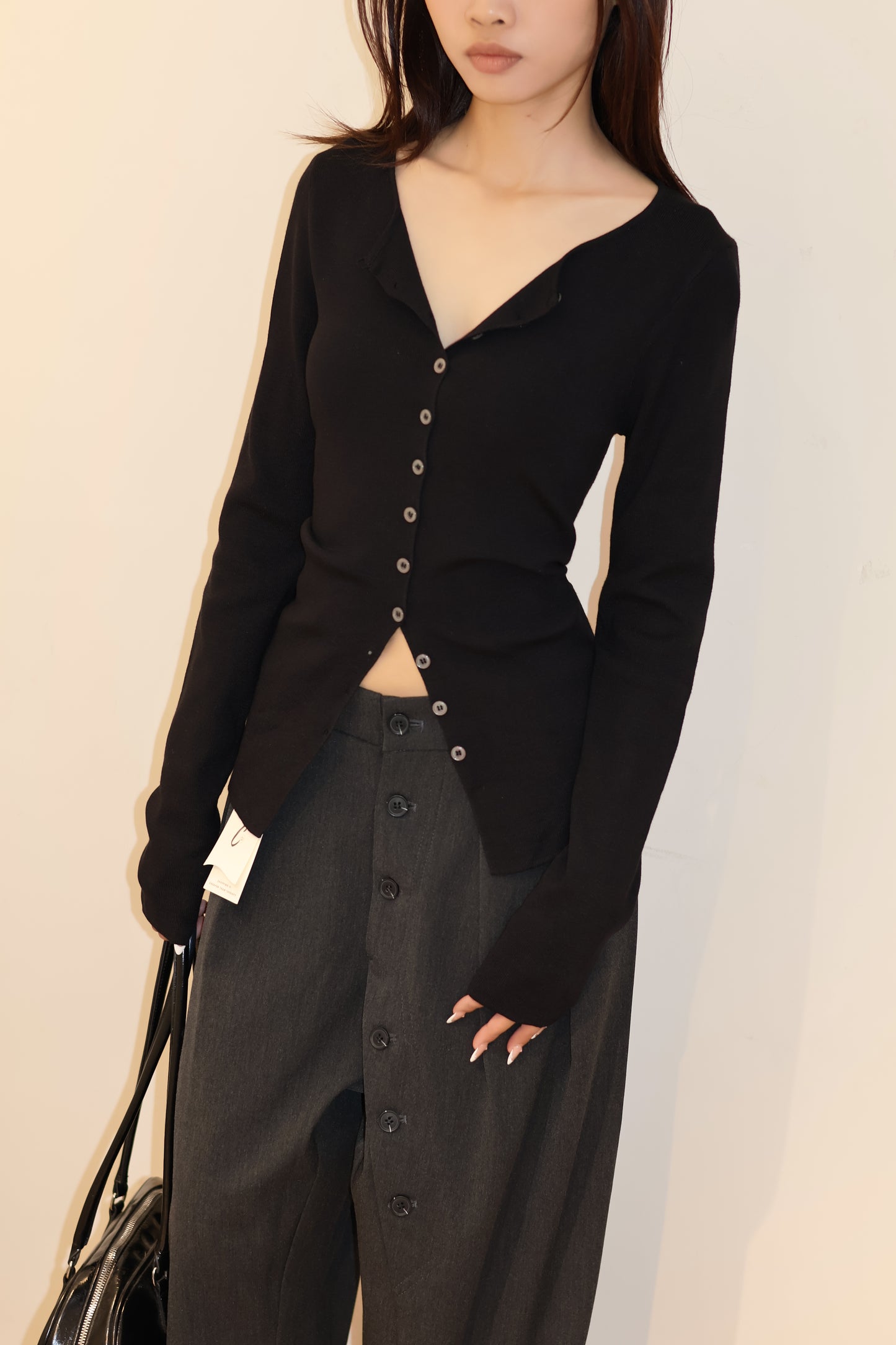 BLACK BUTTONED OUTERWEAR