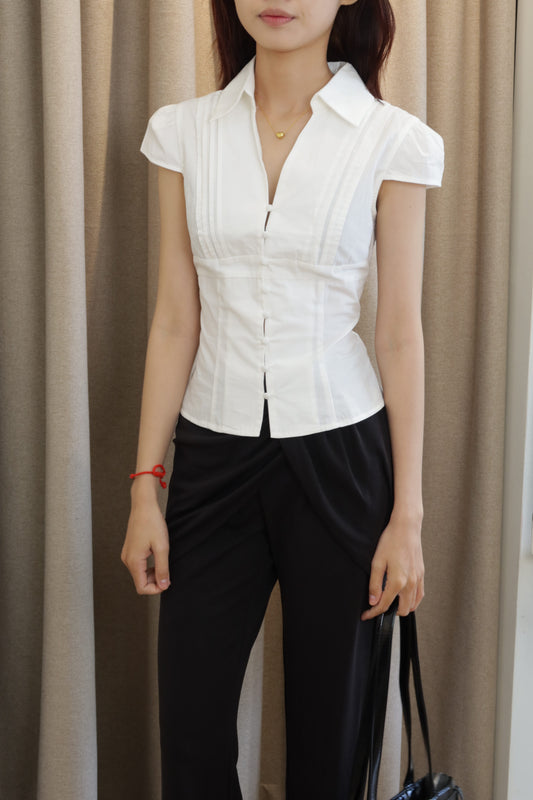 White slim fit blouse