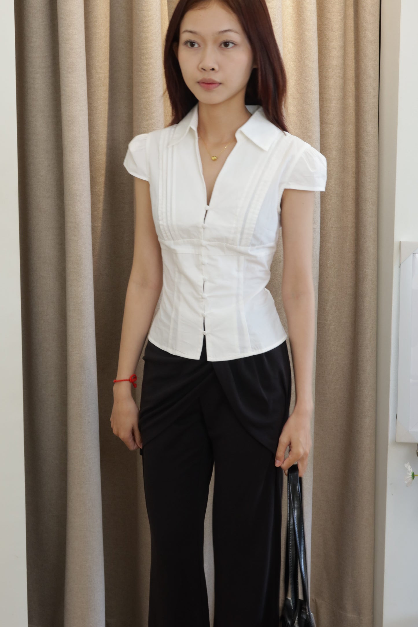 White slim fit blouse