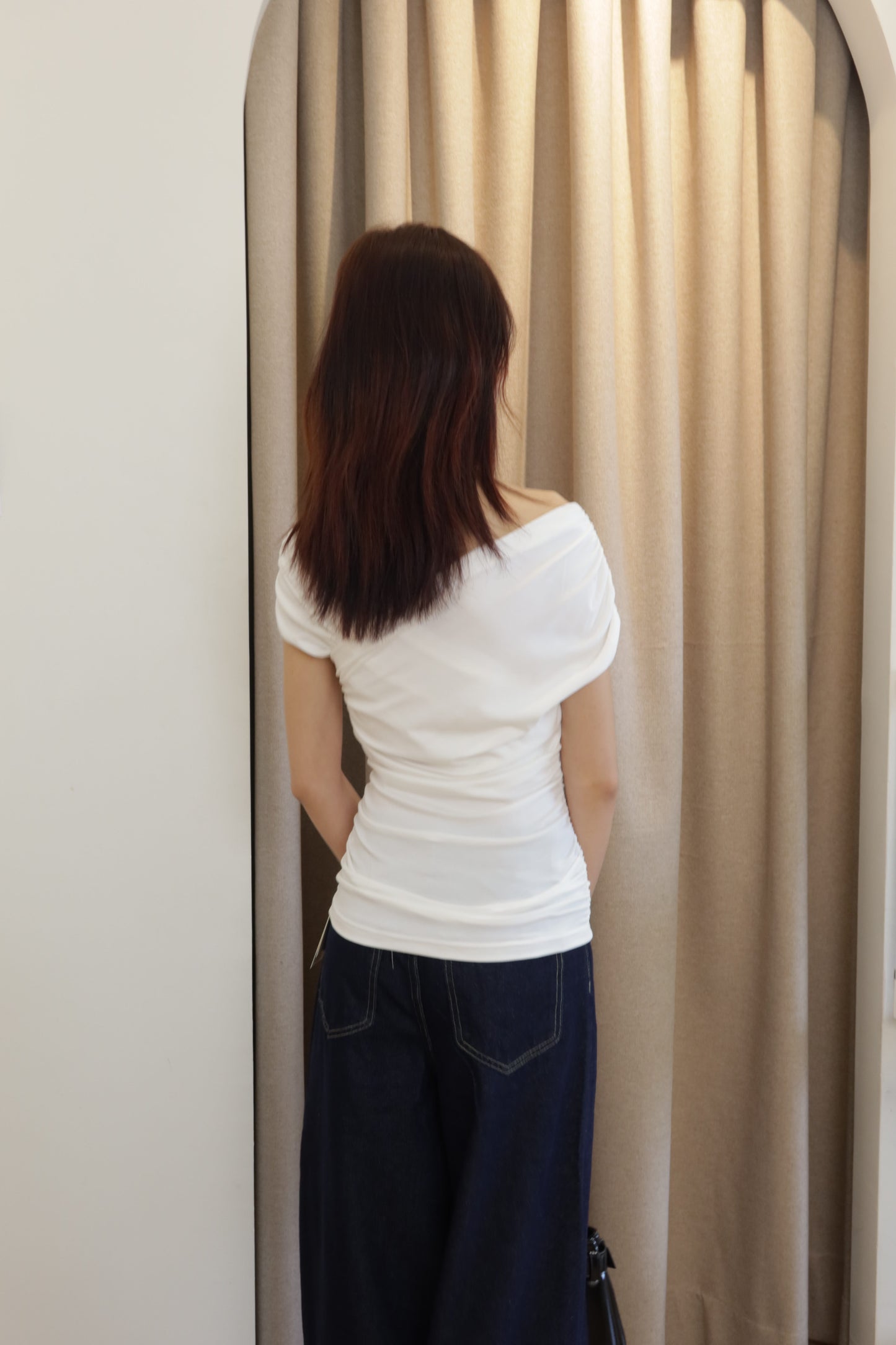 White off shoulder top