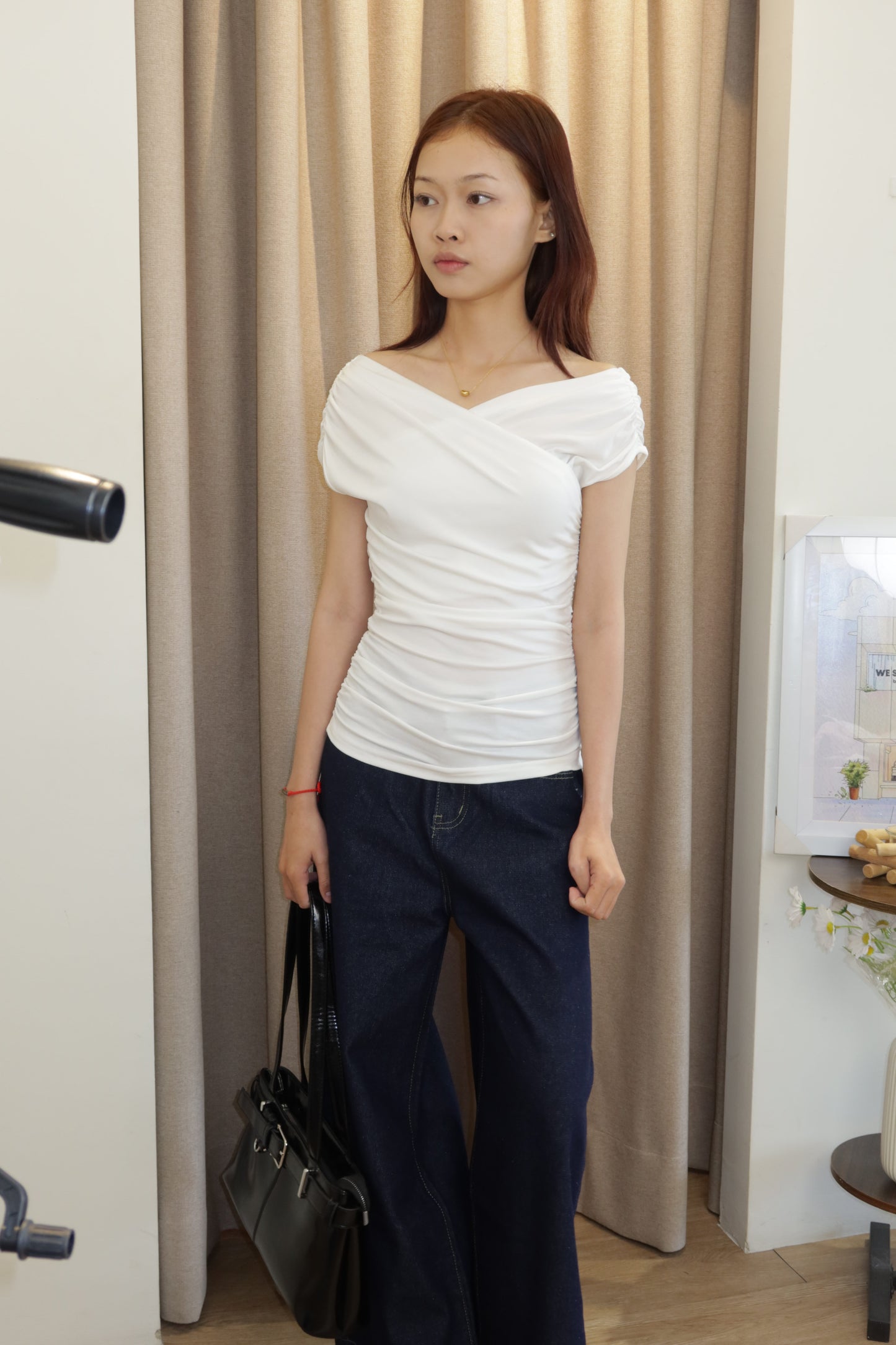 White off shoulder top
