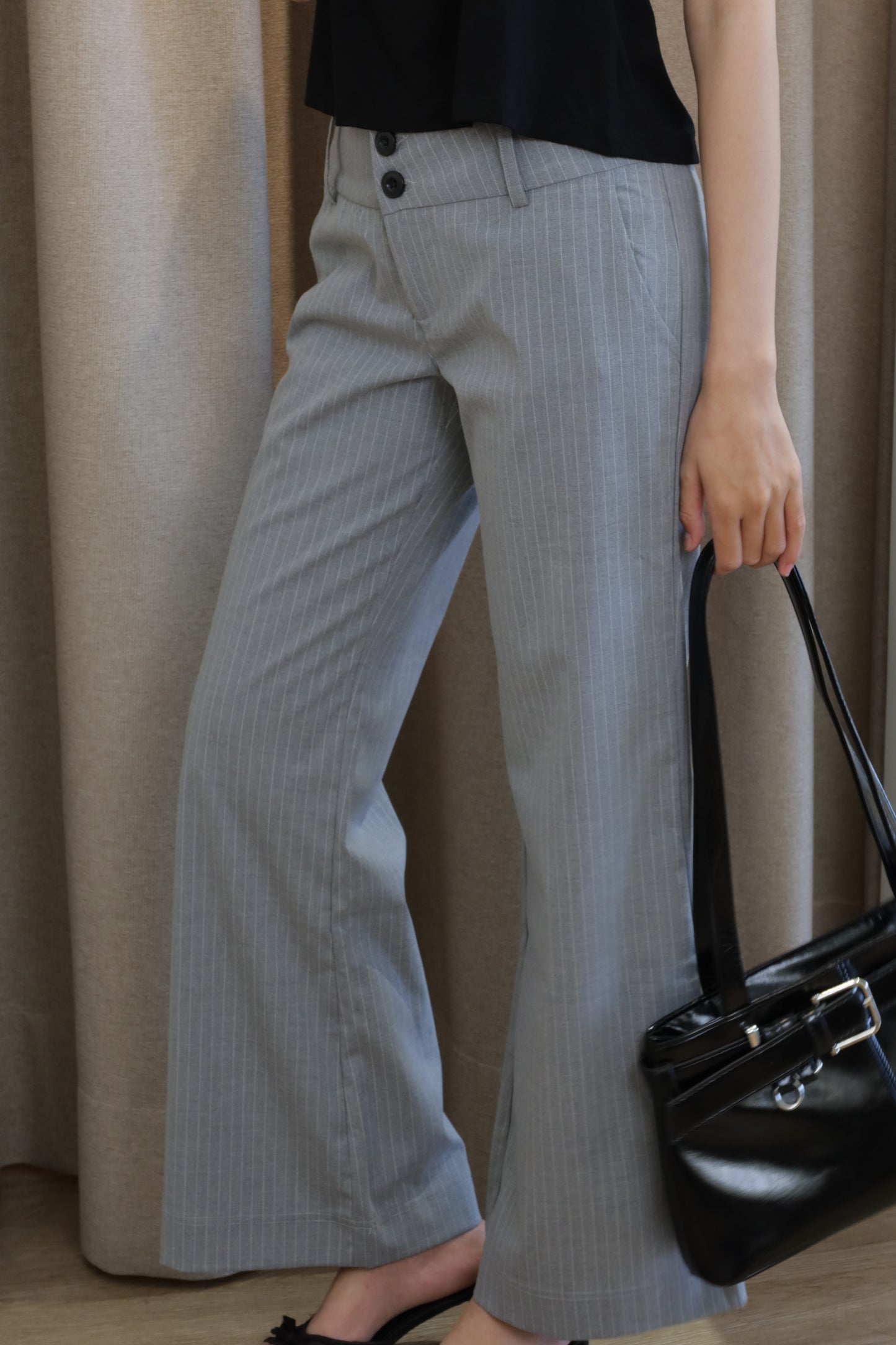 Gray stripes trouser