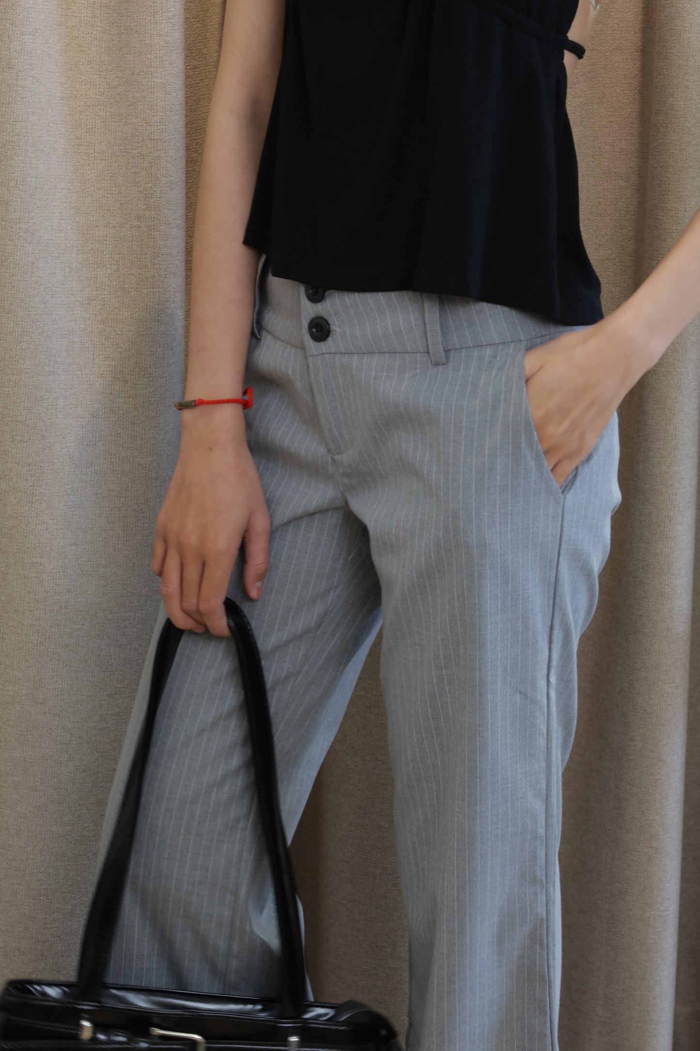Gray stripes trouser