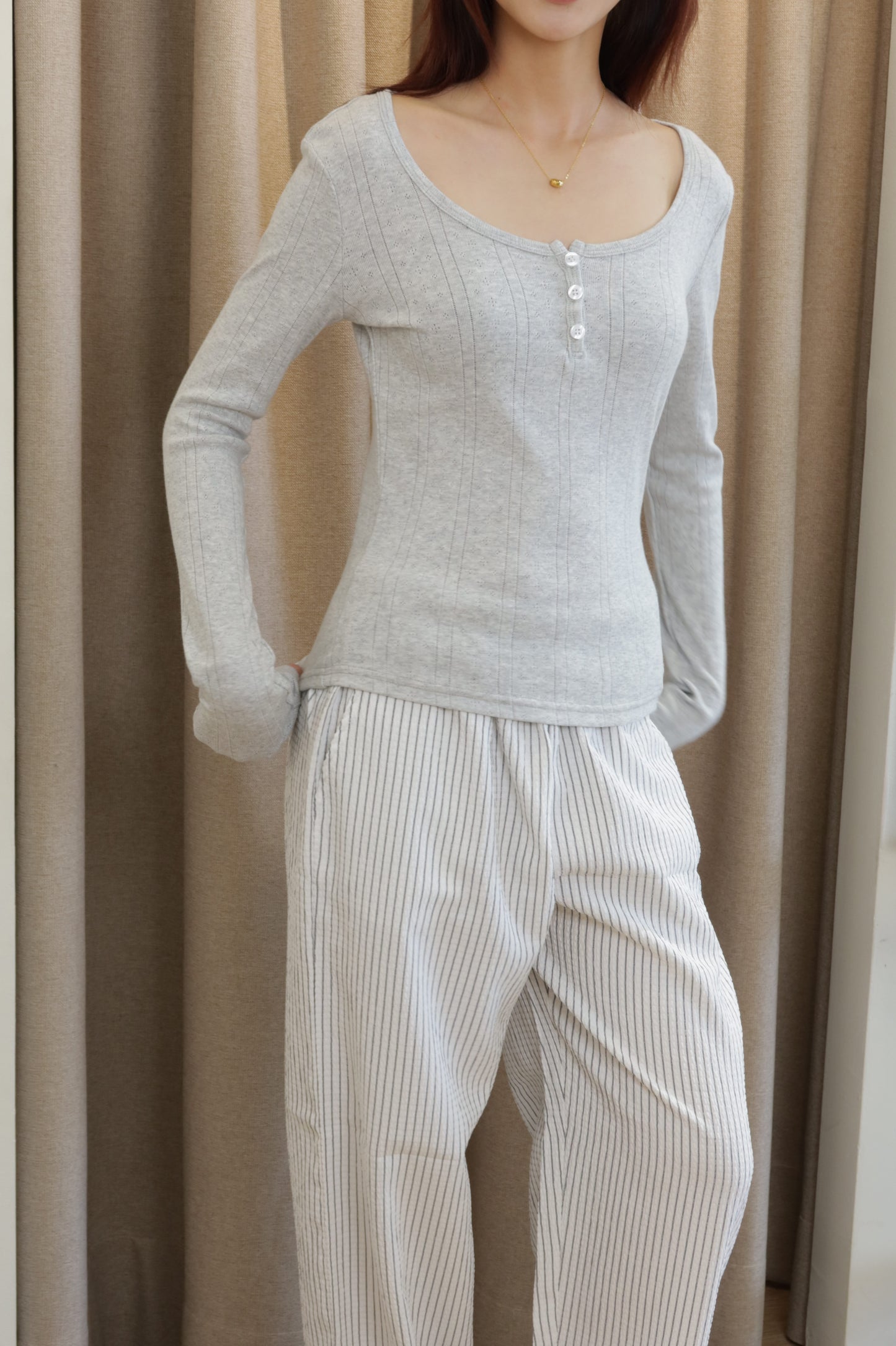 GRAY LONG SUMMER BOTTOM