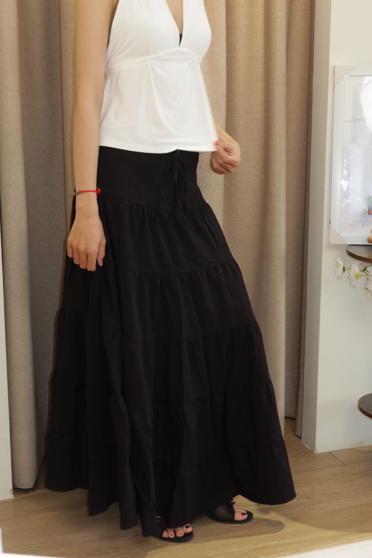 Linen long skirt
