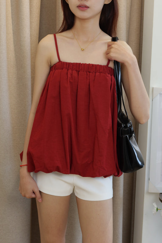 Red flowy top