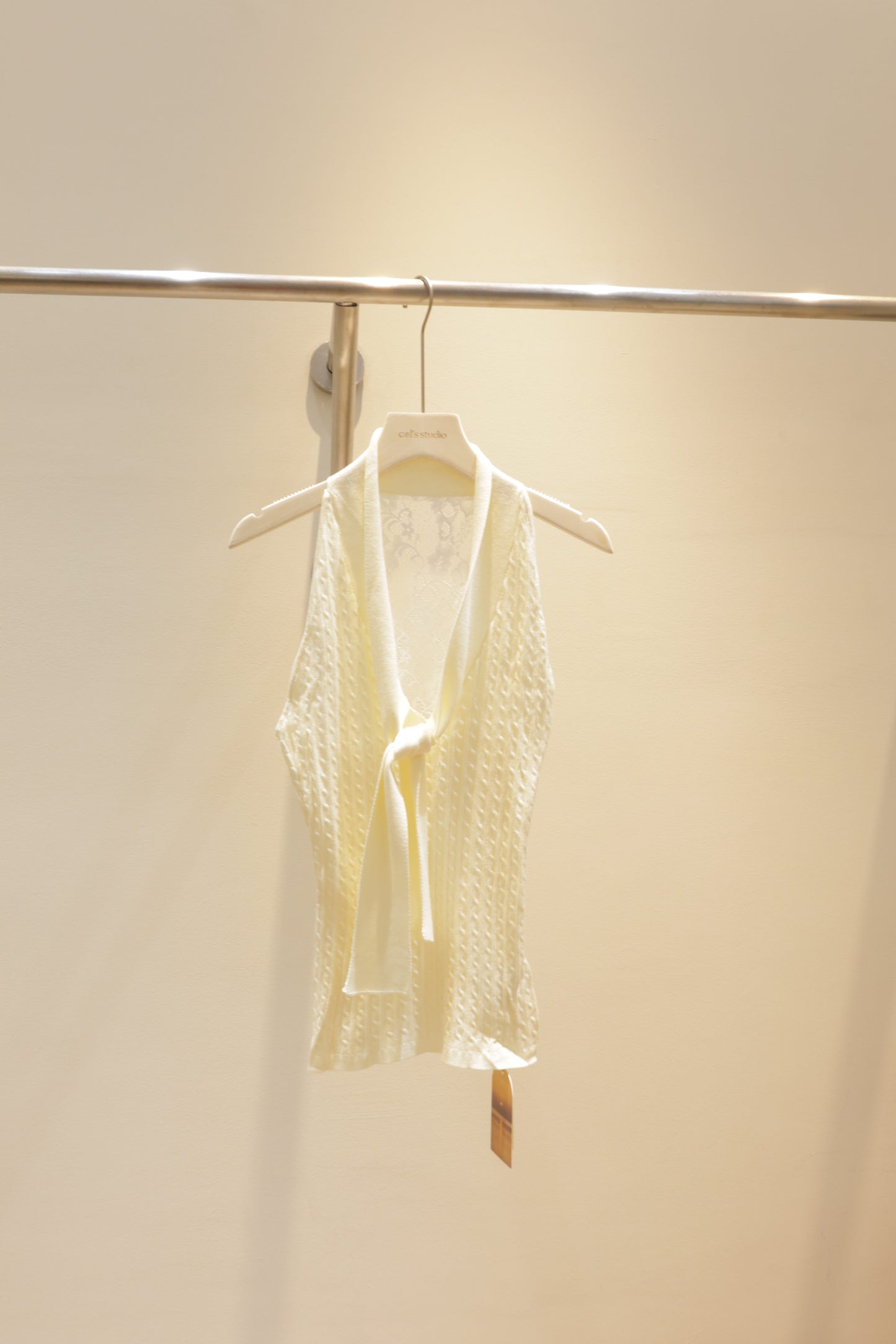 Knitted polo lace top