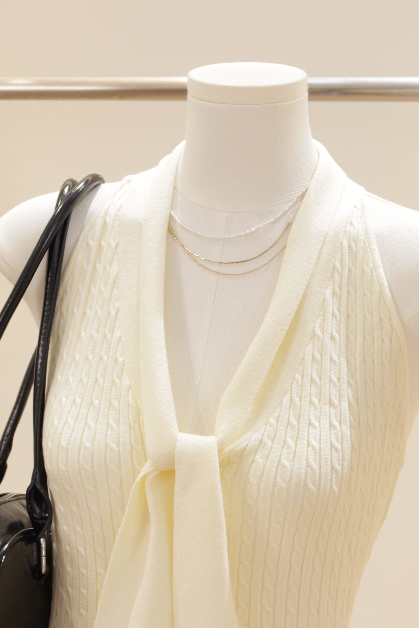 Knitted polo lace top