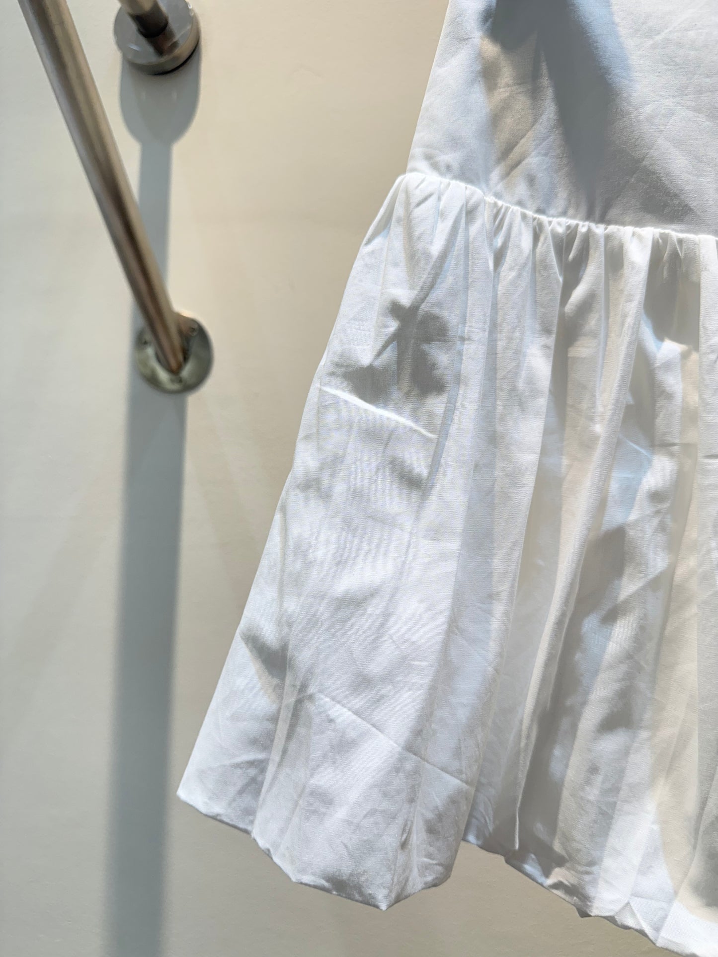 All white mini skirt