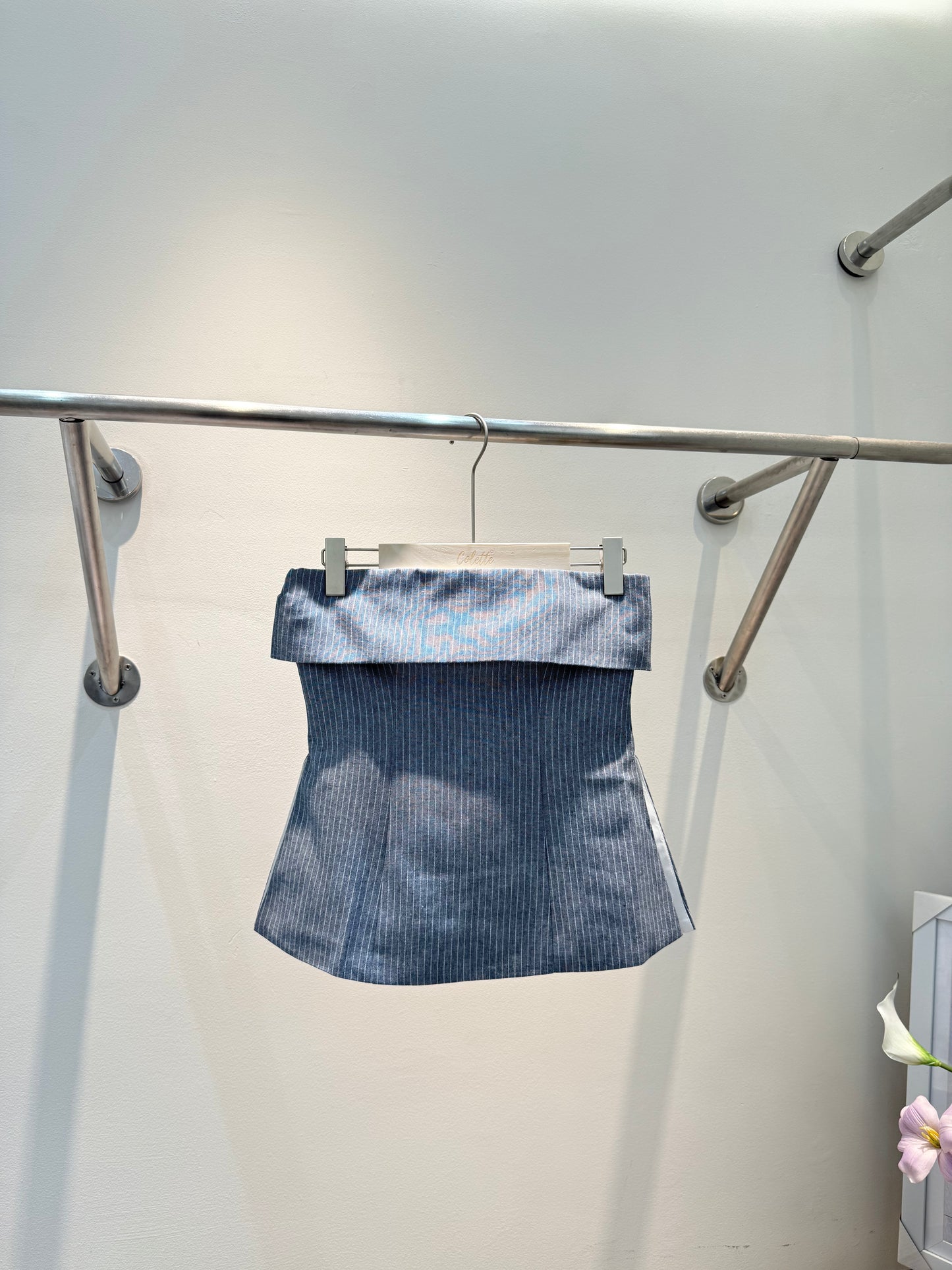 Gray stripes tube top