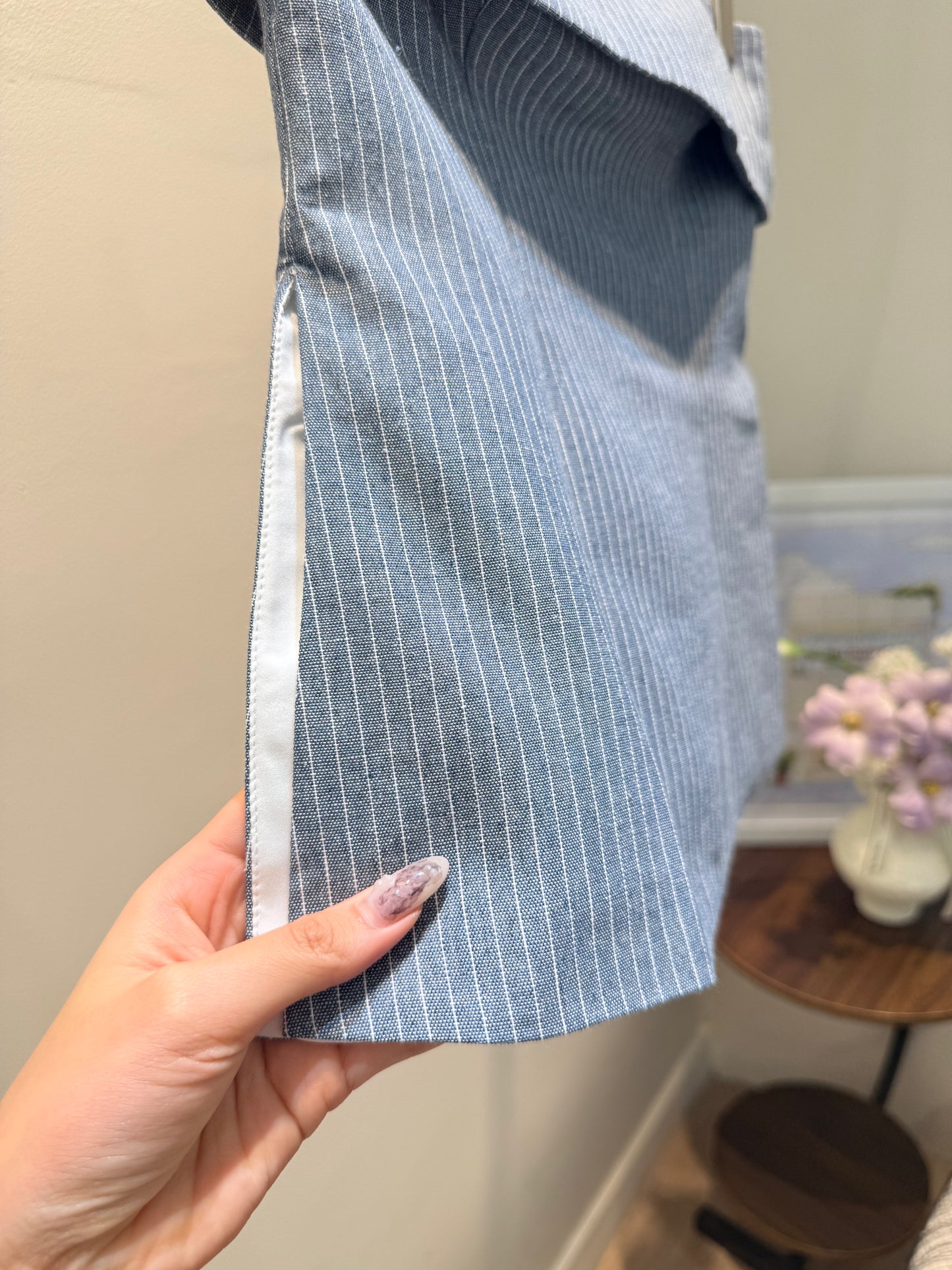 Gray stripes tube top