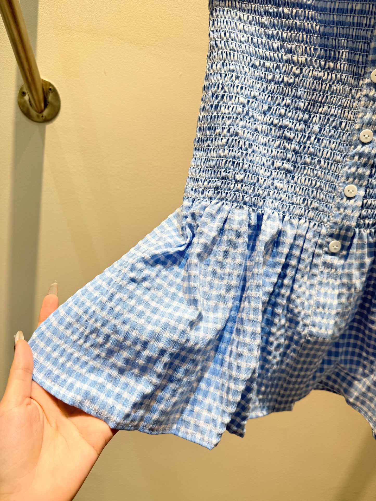 Gingham print top