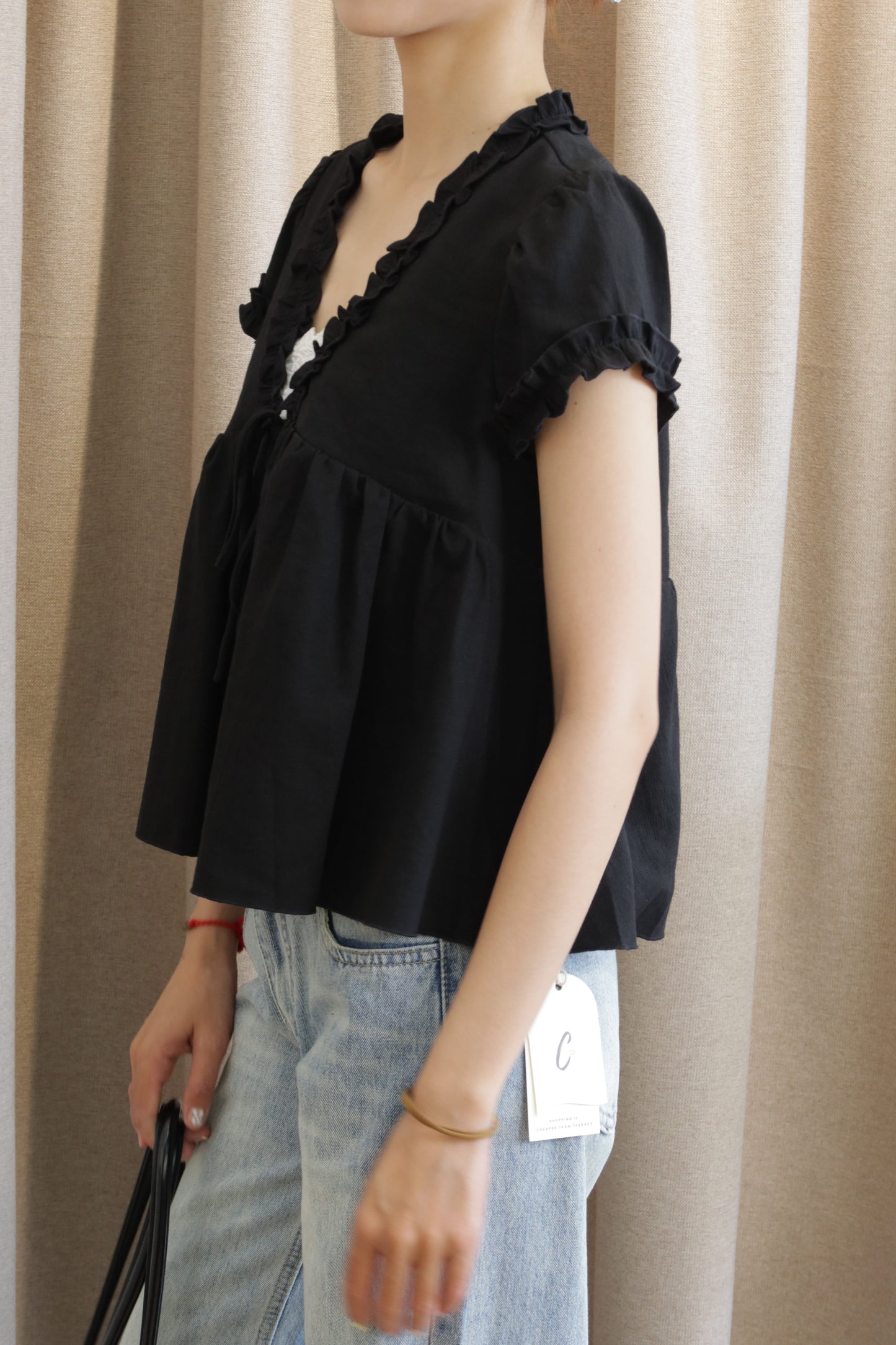 Black babydoll top