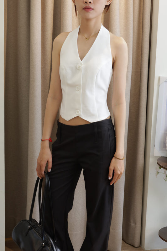 cropped sleeveless vest