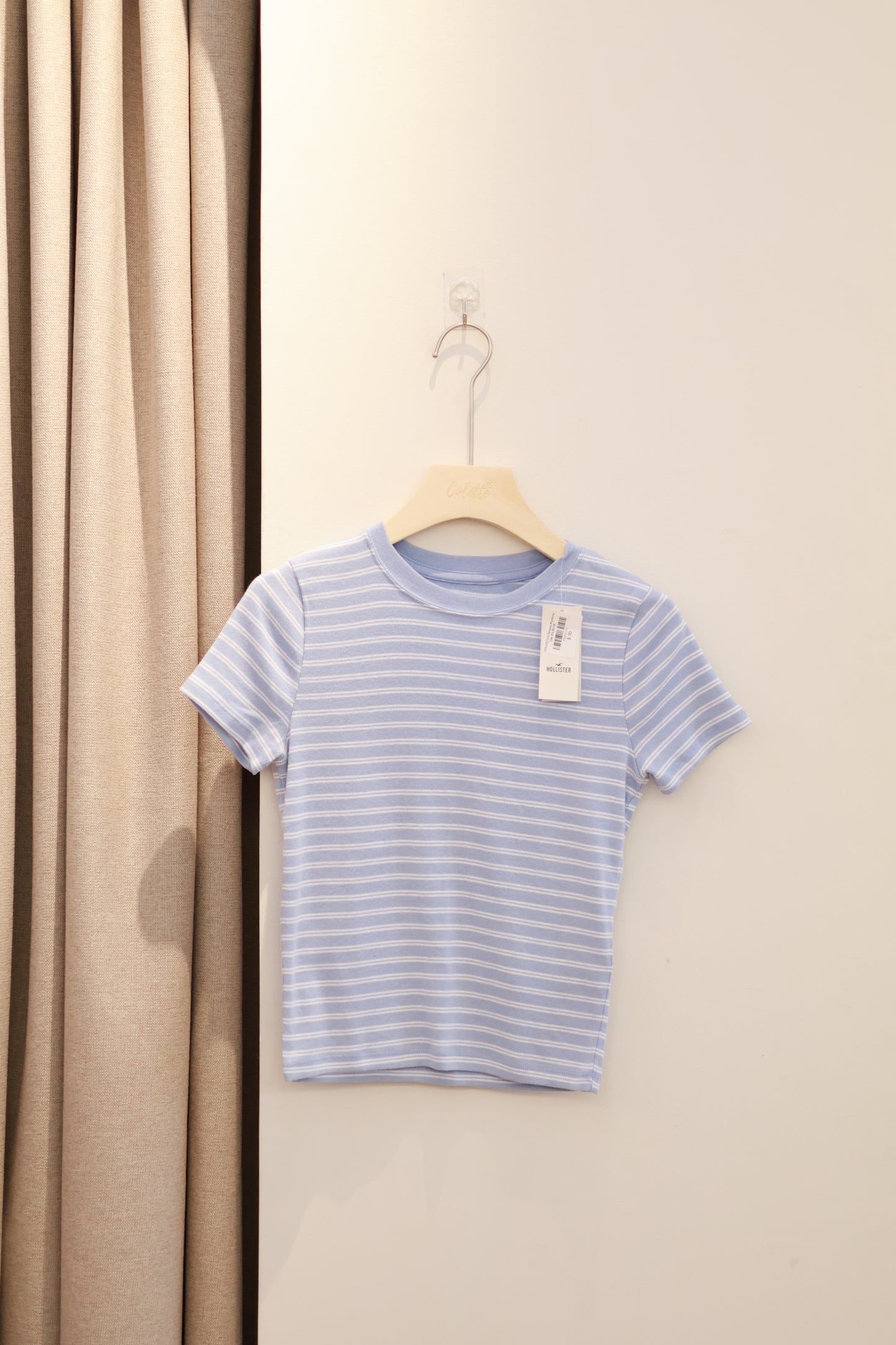 HOLLISTER Striped Academy Tee - blue