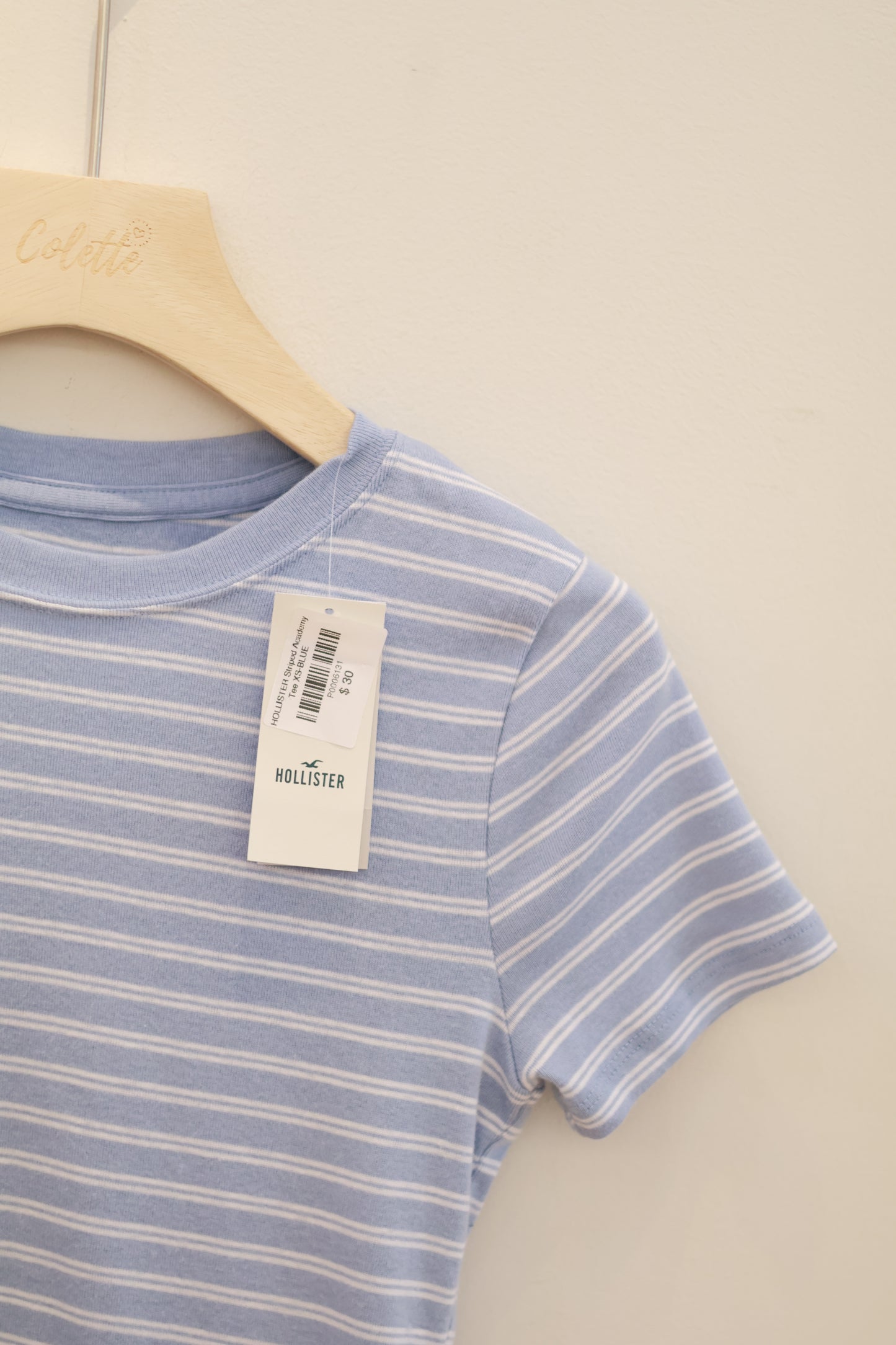 HOLLISTER Striped Academy Tee - blue