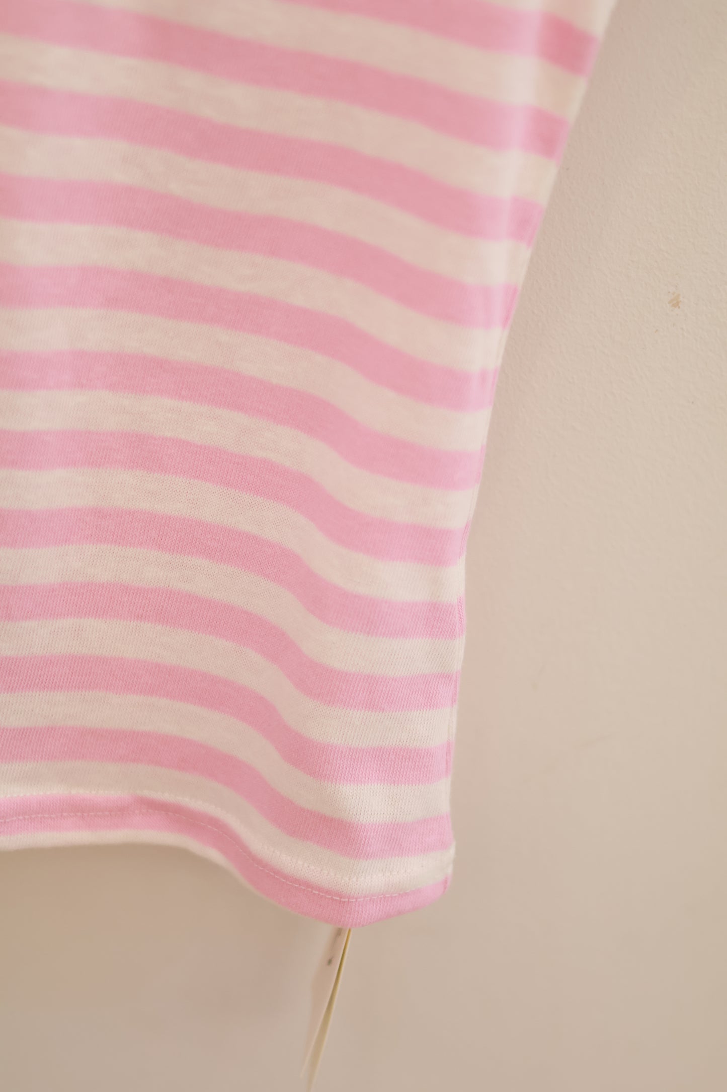 AUD V-Neck Striped Short Sleeve Top - Pink