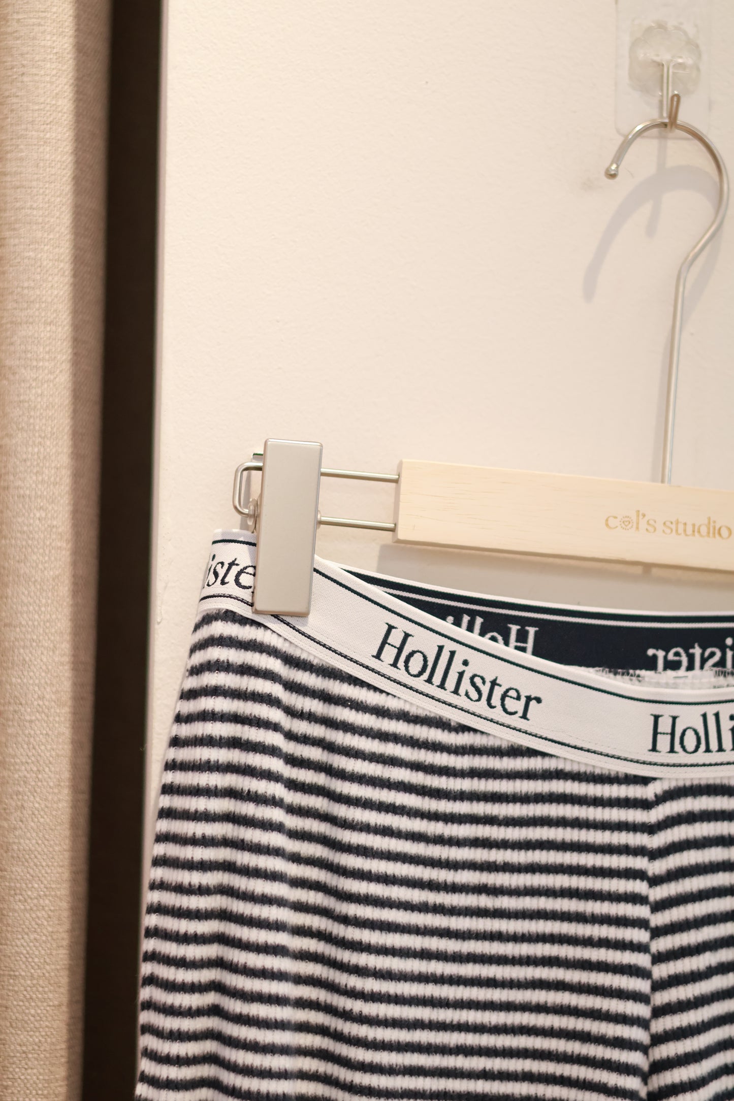 HOLLISTER Logo Striped Lounge Pants - Navy Blue Stripe