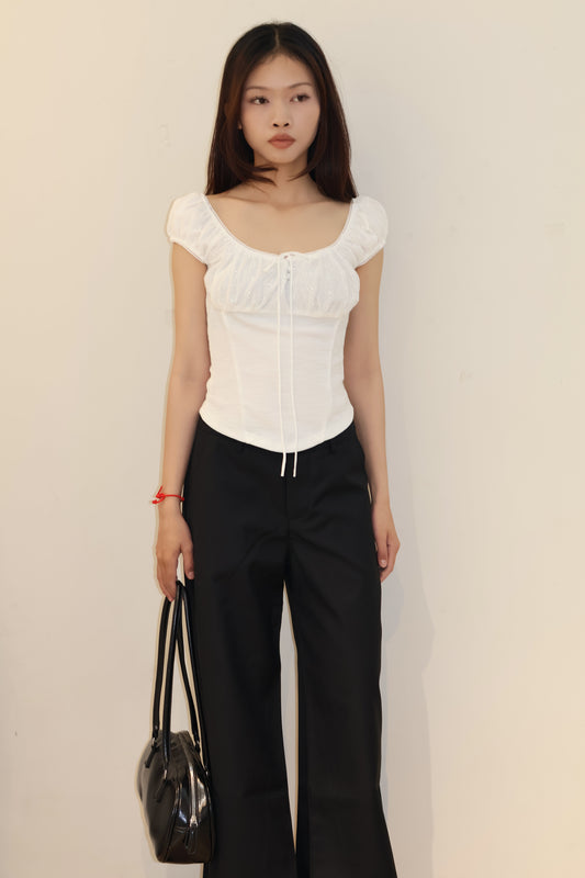 ROUND SCOOP RIBBON WHITE TOP