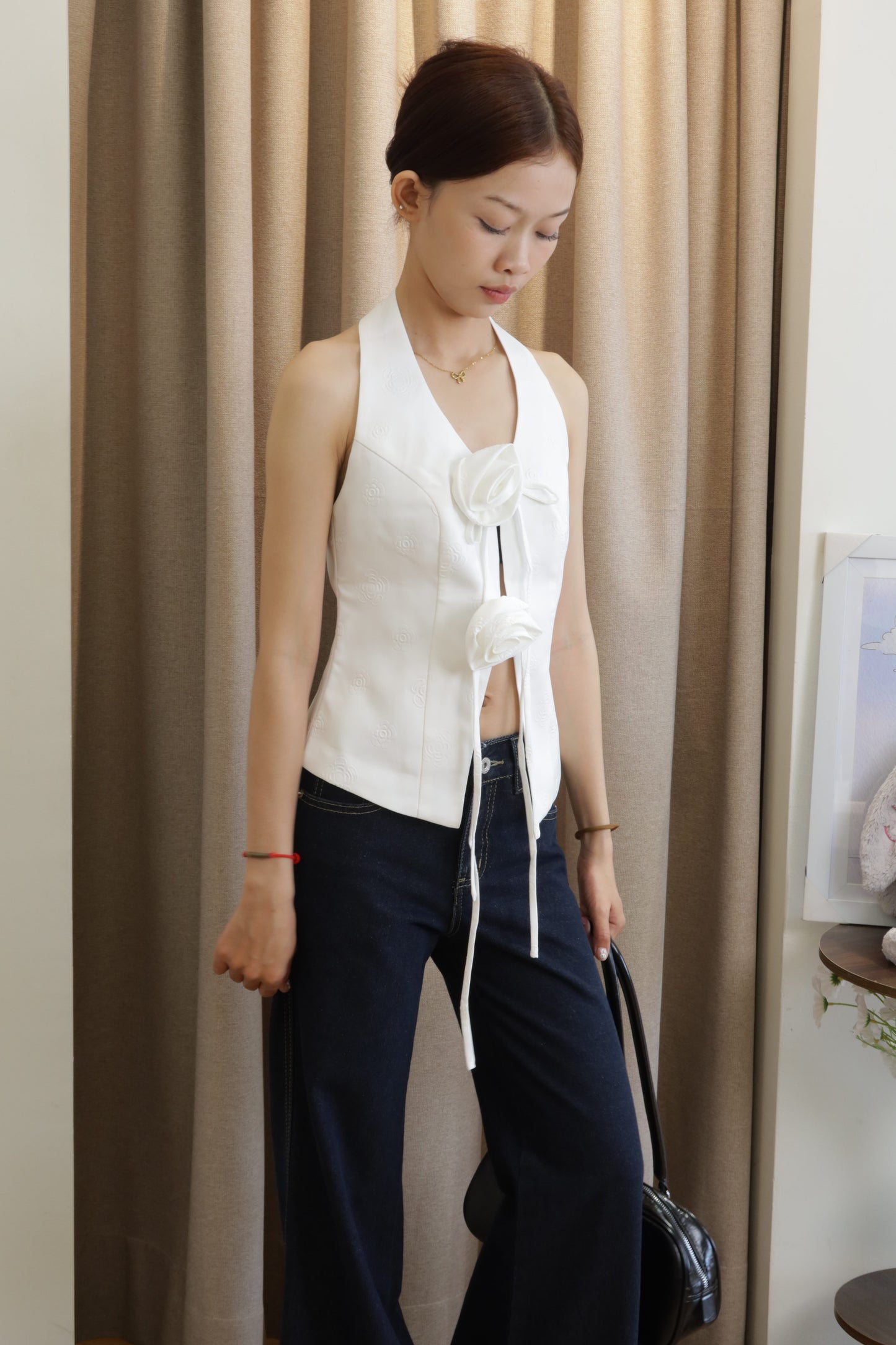 Flower deisgn halter top