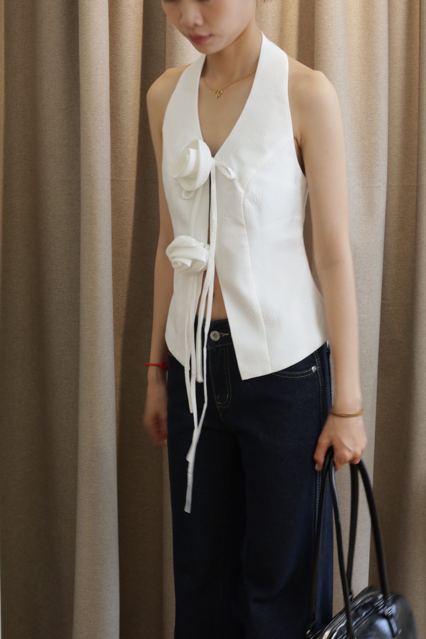 Flower deisgn halter top
