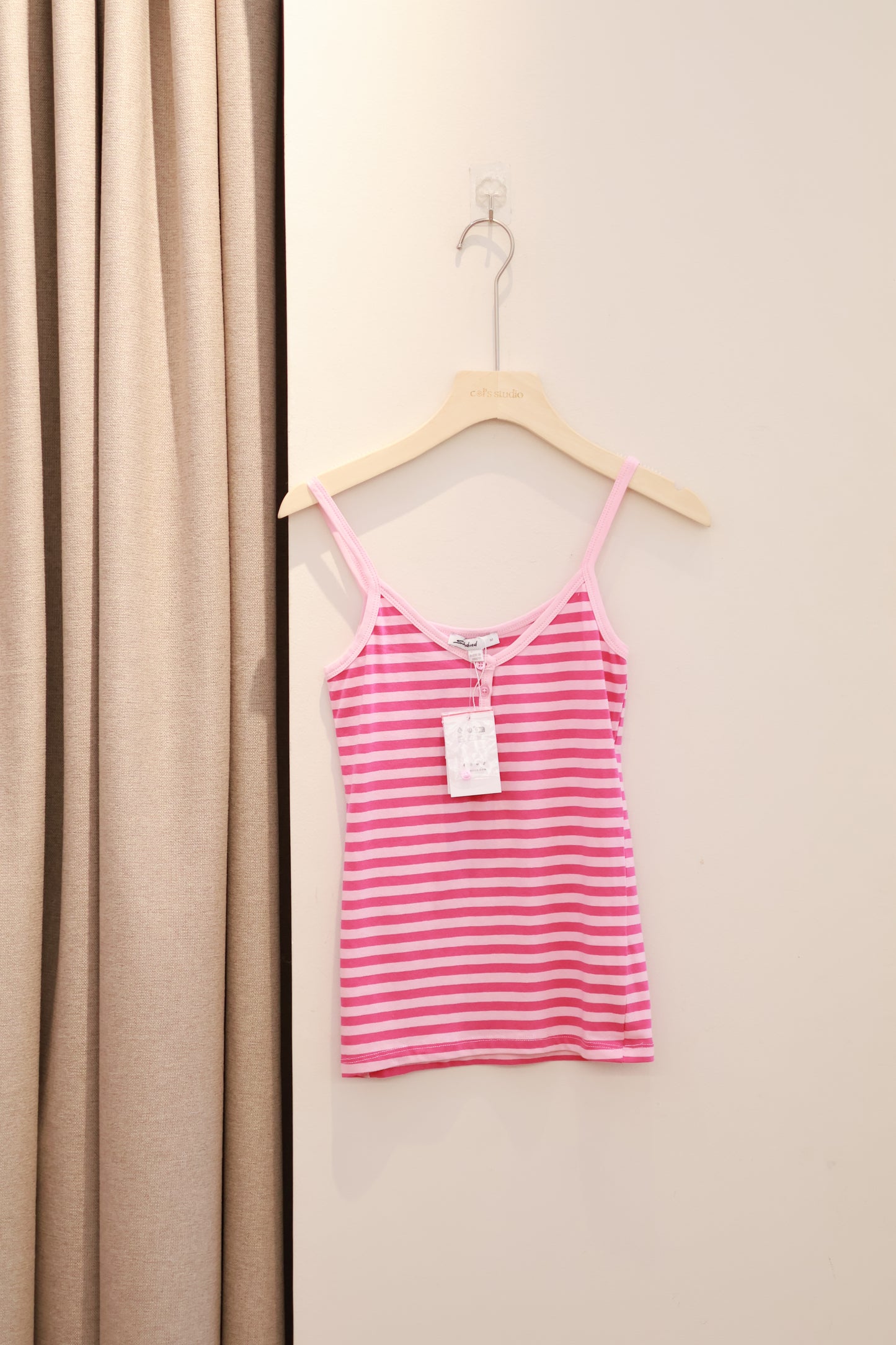 SUBDUED Pink Stripe Thin Strap Tank